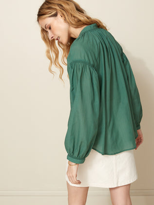 Women's plain cotton viscose voile blouse