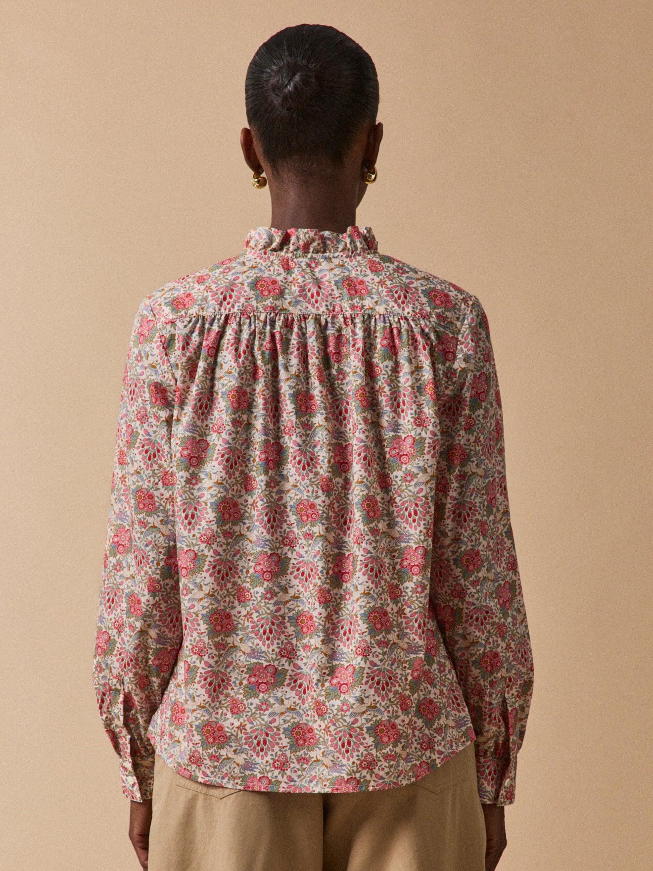 Women's Dante motif blouse with ruffled collar and made with Liberty fabric - The Limited Collection