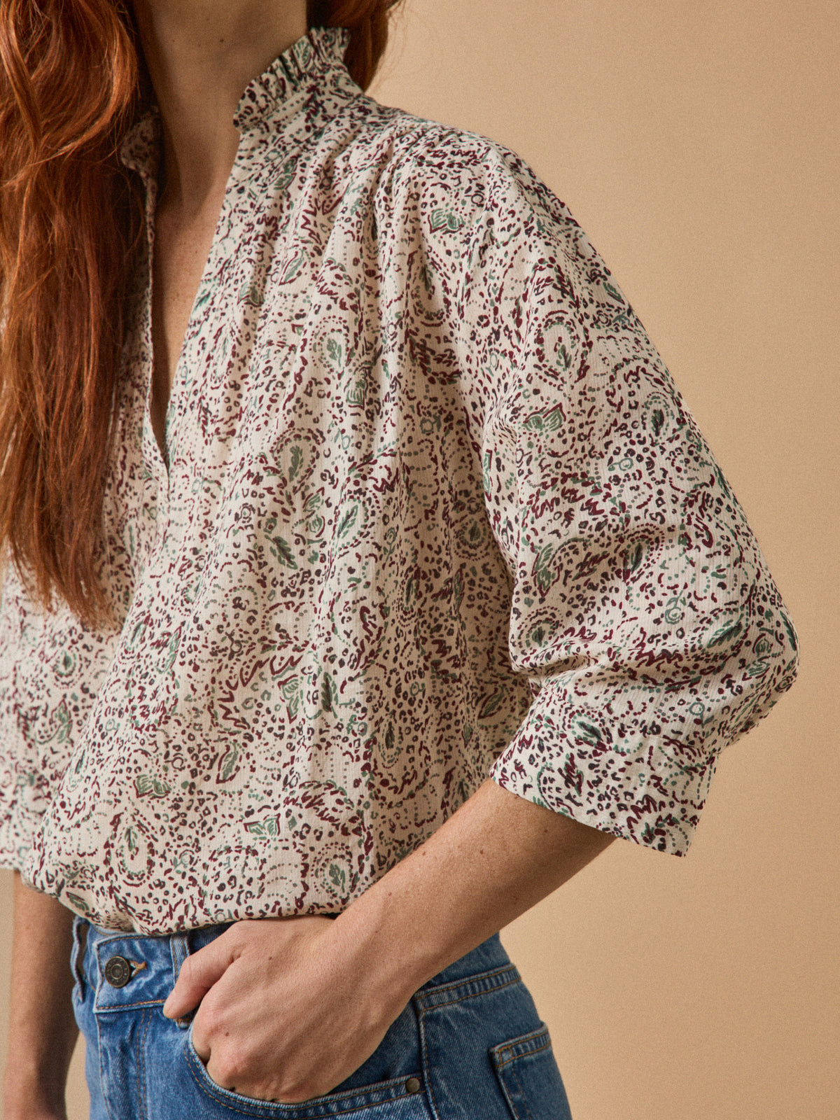 Blouse coton dobby femme imprimé Noelia
