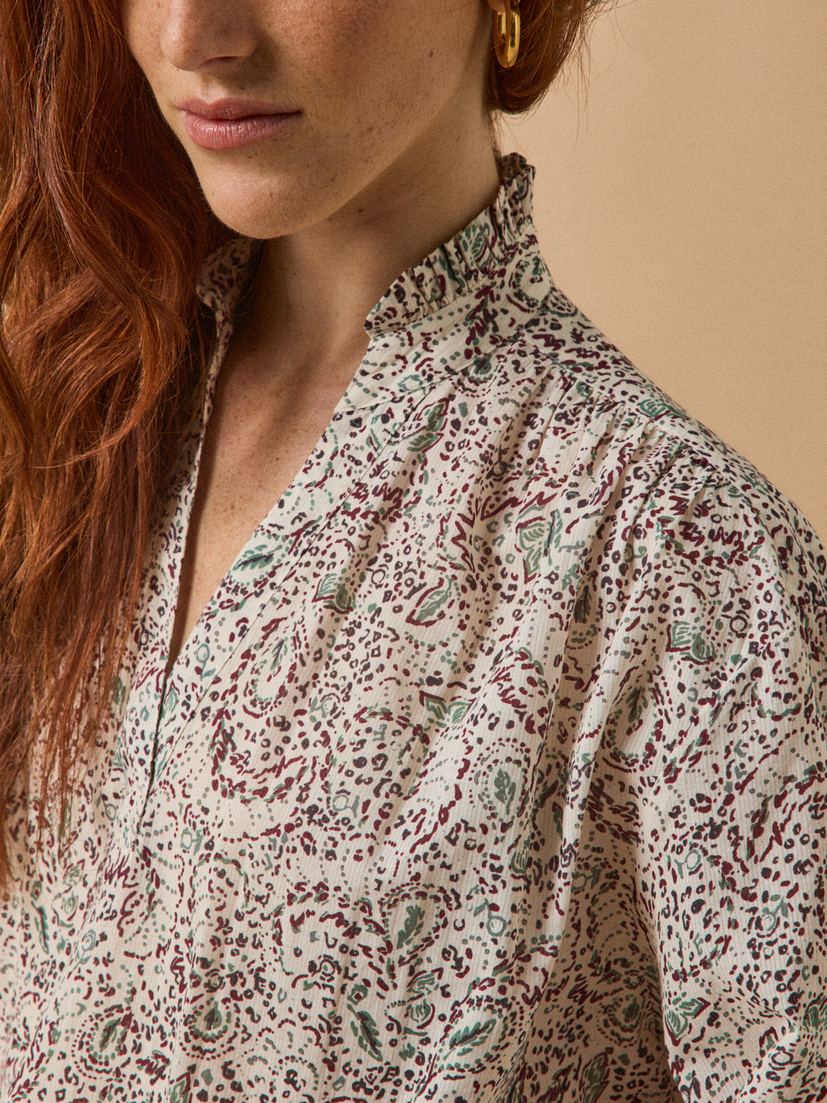Blouse coton dobby femme imprimé Noelia