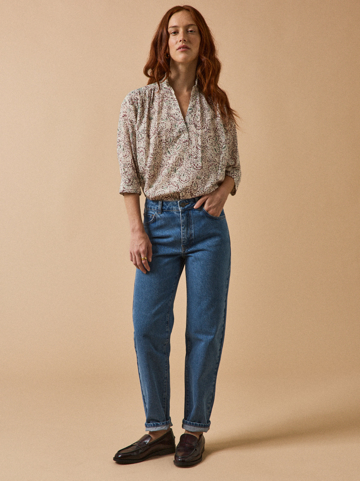 Blouse coton dobby femme imprimé Noelia