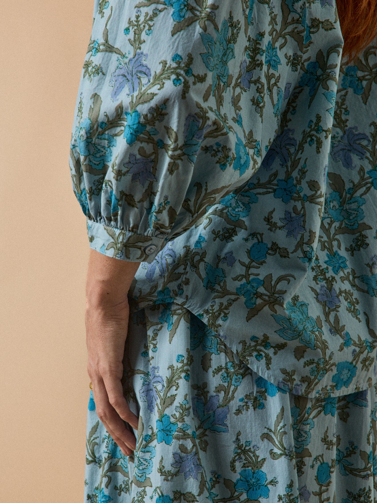 Women's Flora print cotton blouse