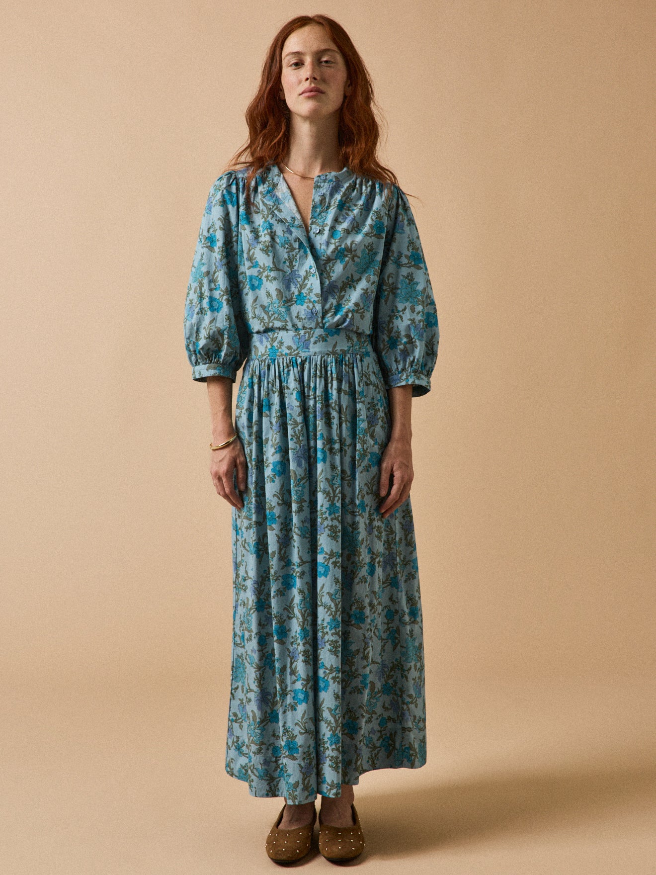 Women's Flora print cotton blouse