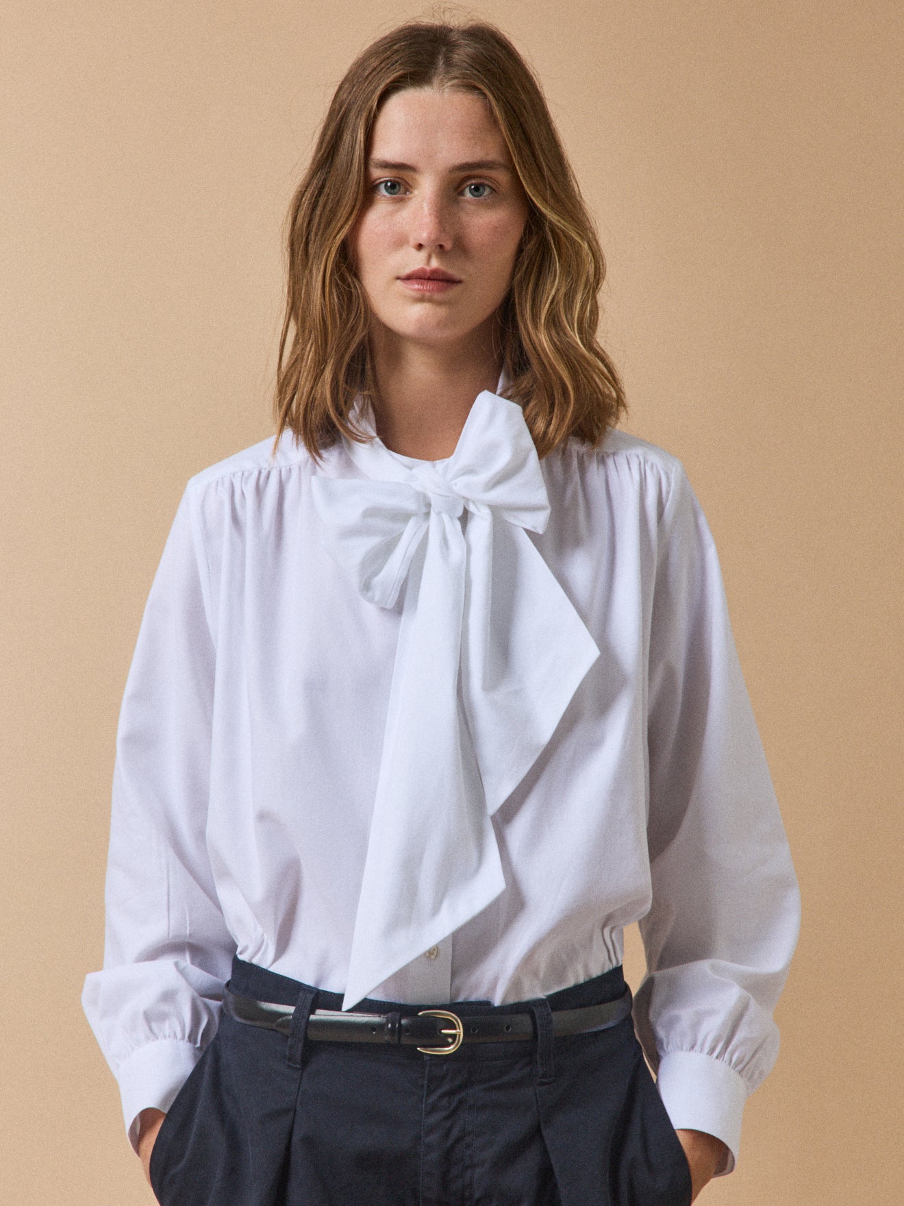 Chemise Oxford col lavallière femme coton biologique