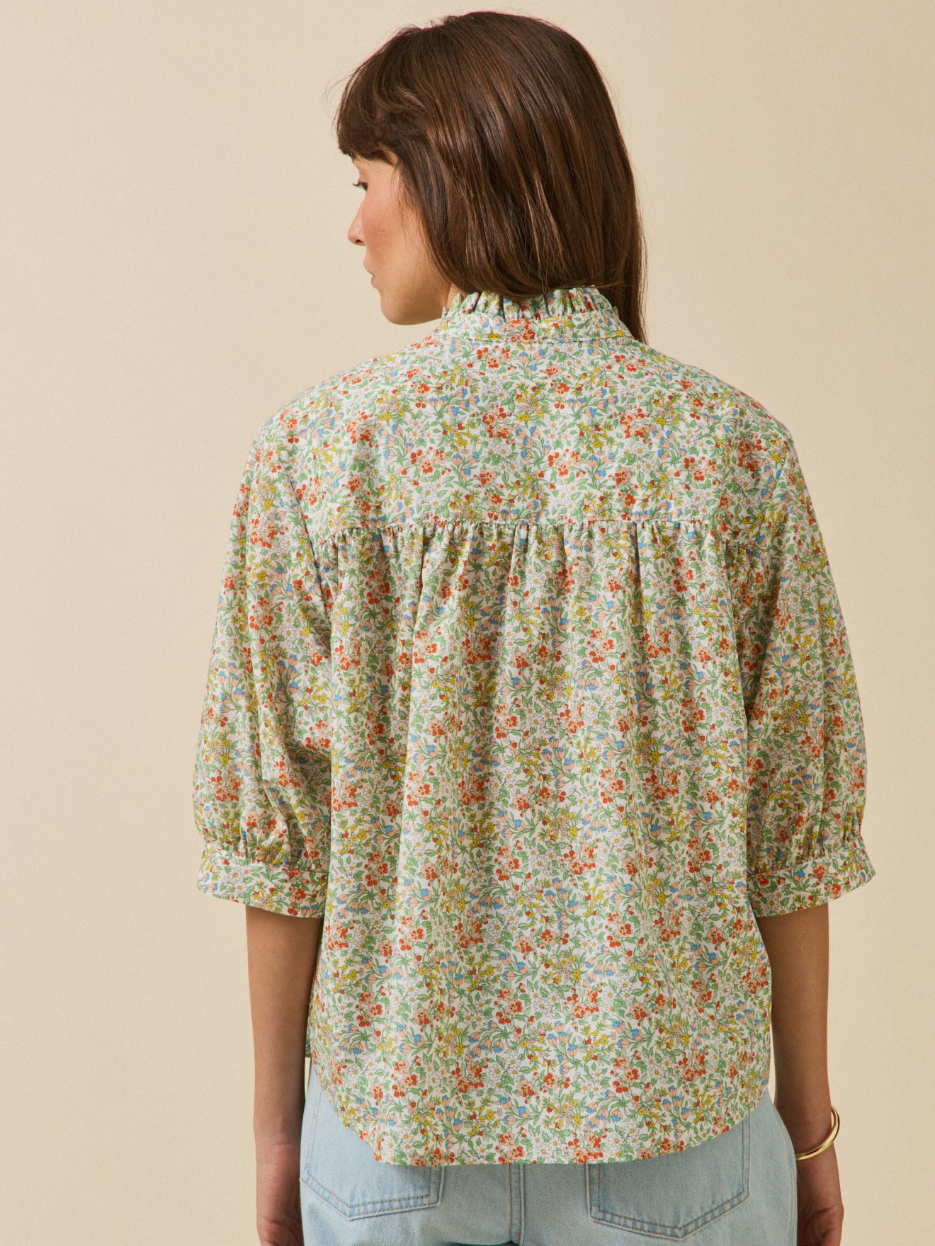 Women's ruffled collar blouse made with Liberty fabric - The Limited Collection