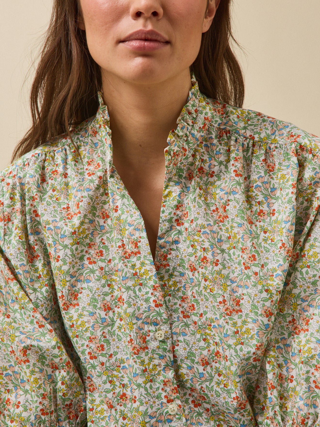 Women's ruffled collar blouse made with Liberty fabric - The Limited Collection