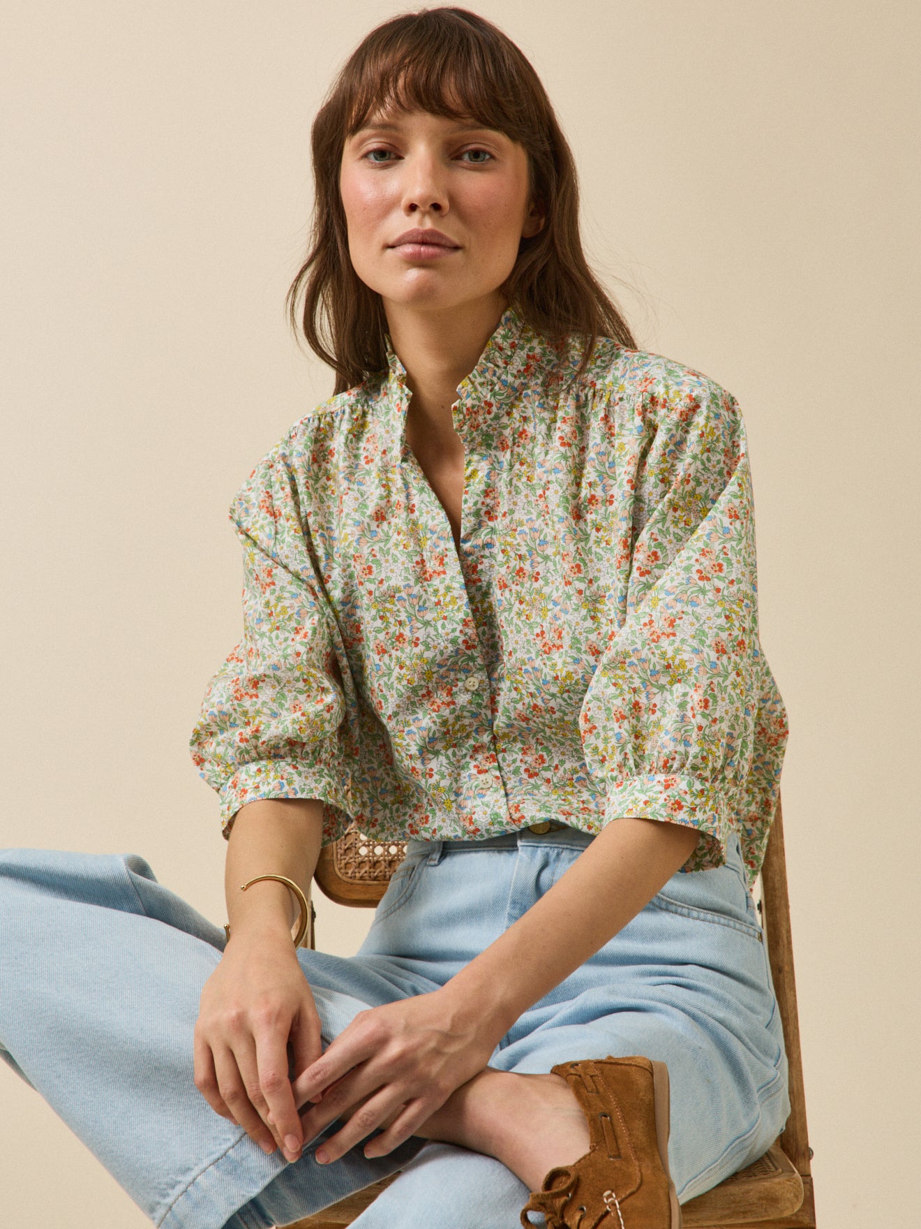 Women's ruffled collar blouse made with Liberty fabric - The Limited Collection