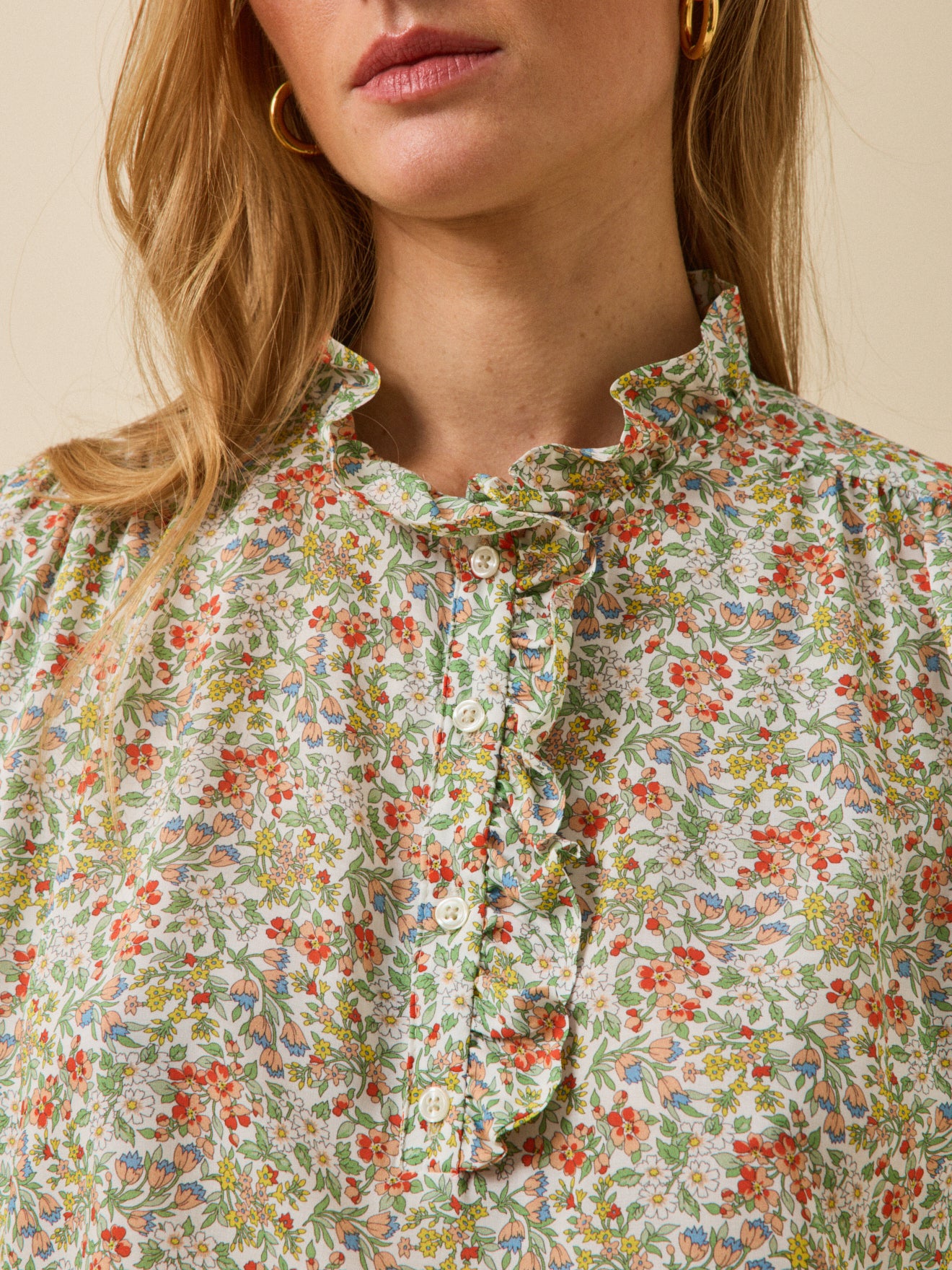 Women's ruffled collar blouse made with Liberty fabric - The Limited Collection
