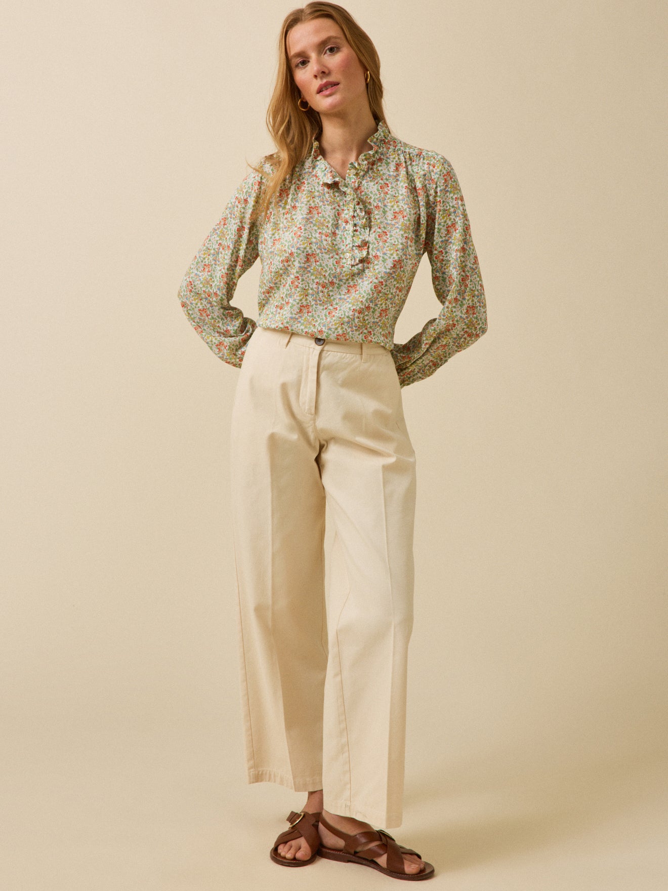 Women's ruffled collar blouse made with Liberty fabric - The Limited Collection