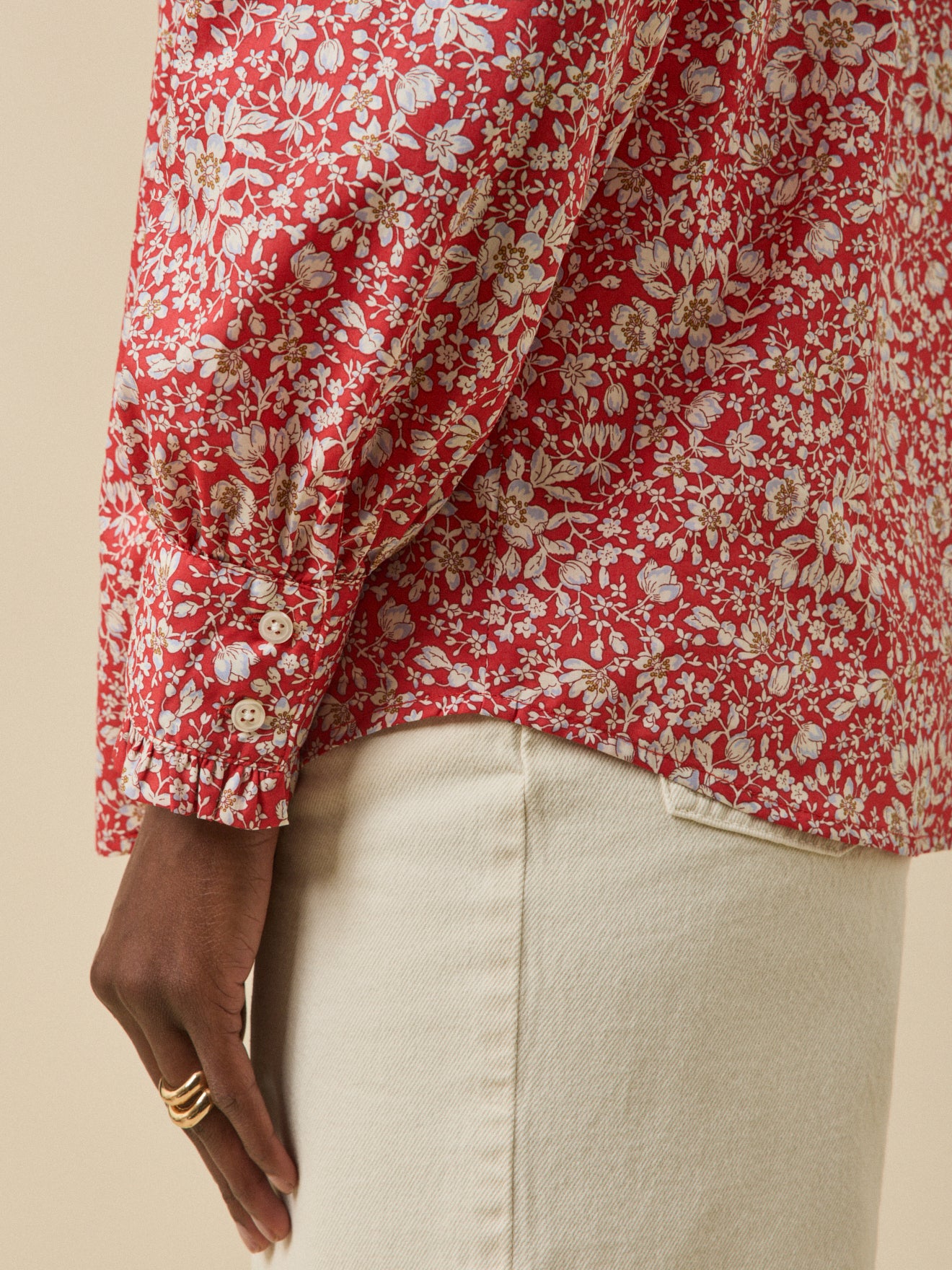 Women's ruffled collar shirt made with Liberty fabric - The Limited Collection