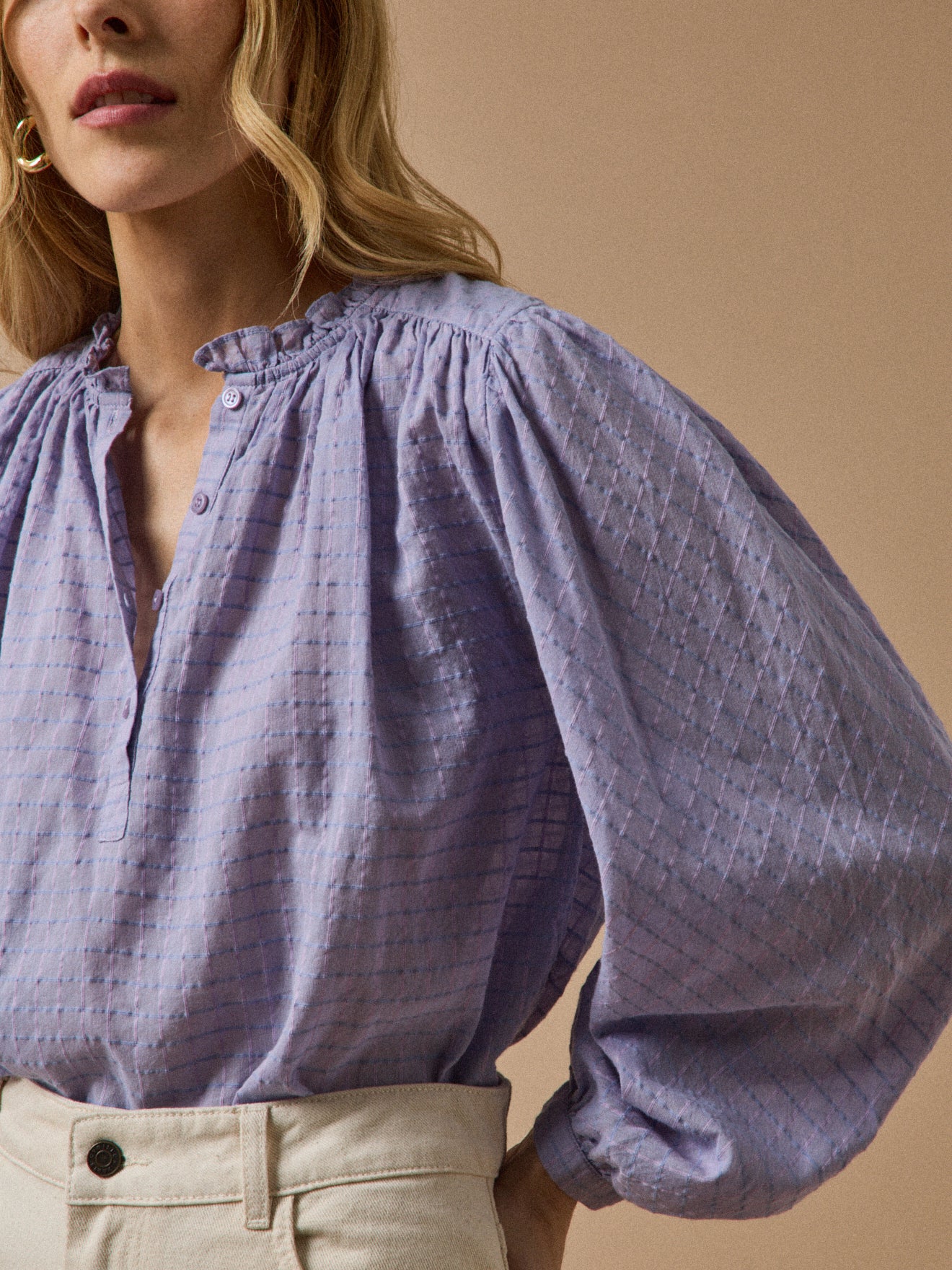 OHGA DOBBYBLOUSE ブラウス Women's check cotton dobby blouse - Cyrillus COM