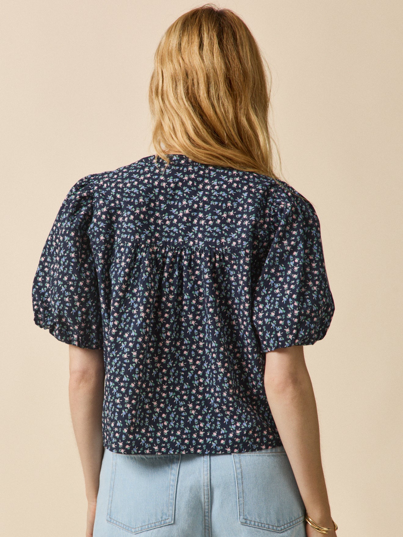 Women's top with Mini Roses print