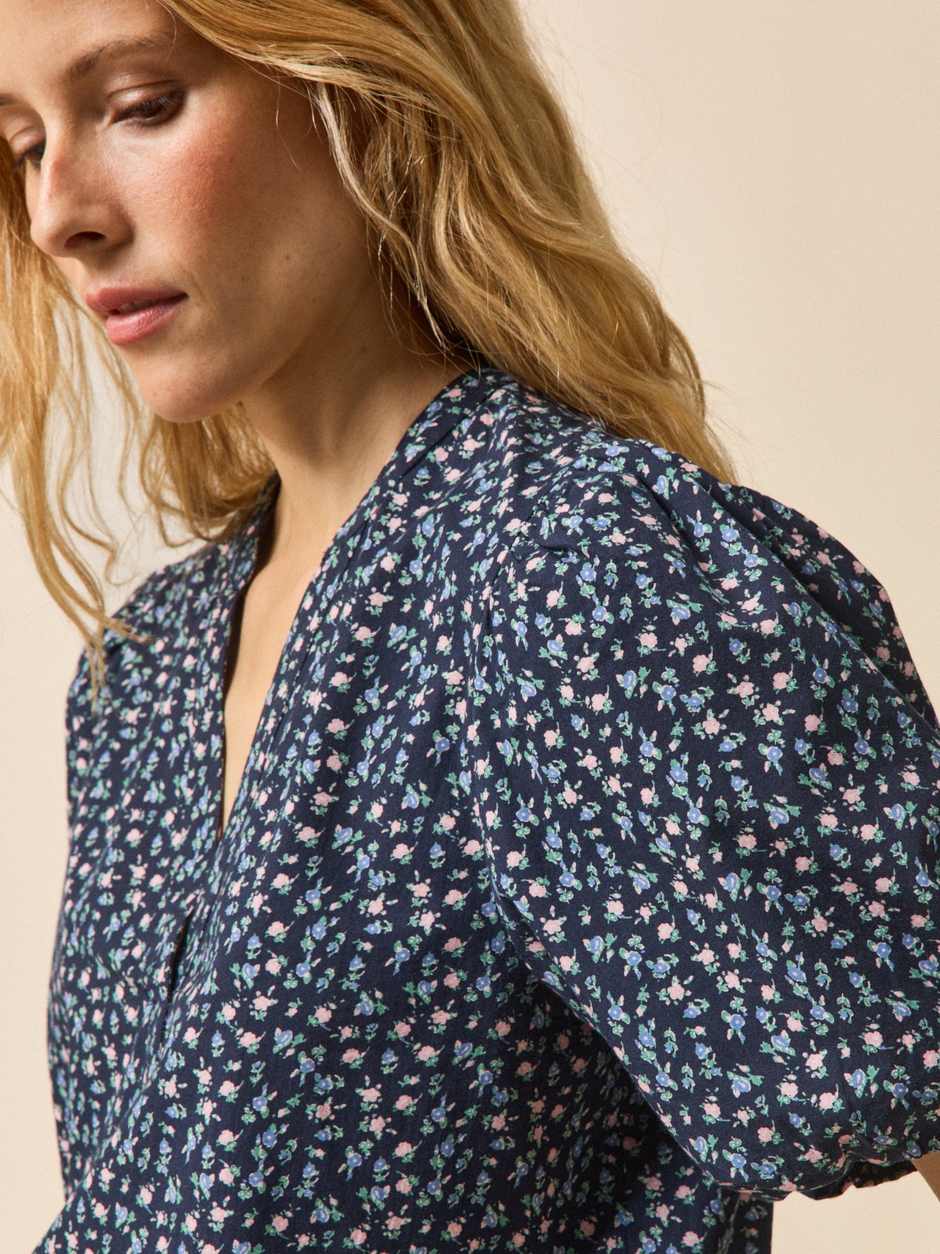 Women's top with Mini Roses print