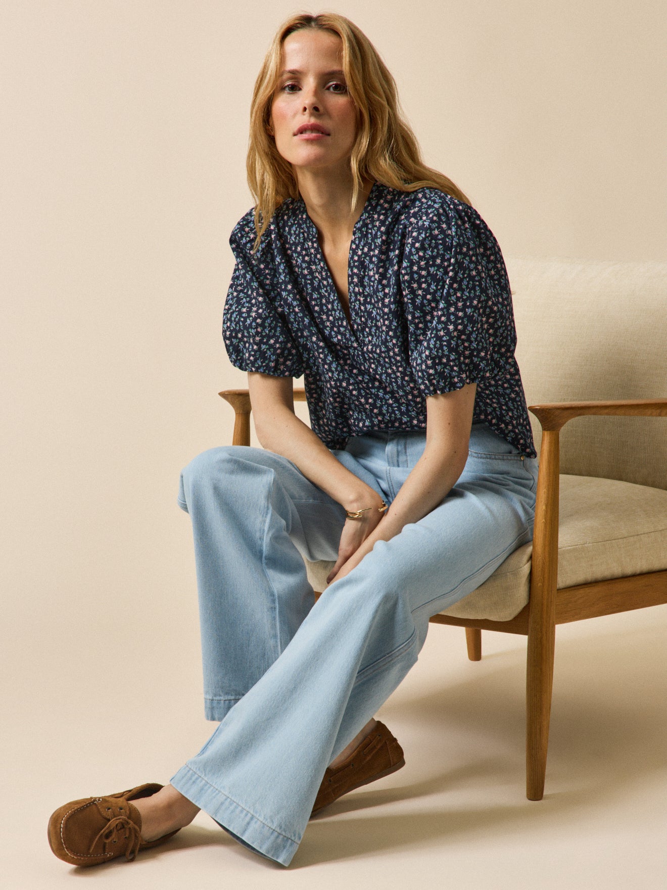 Women's top with Mini Roses print