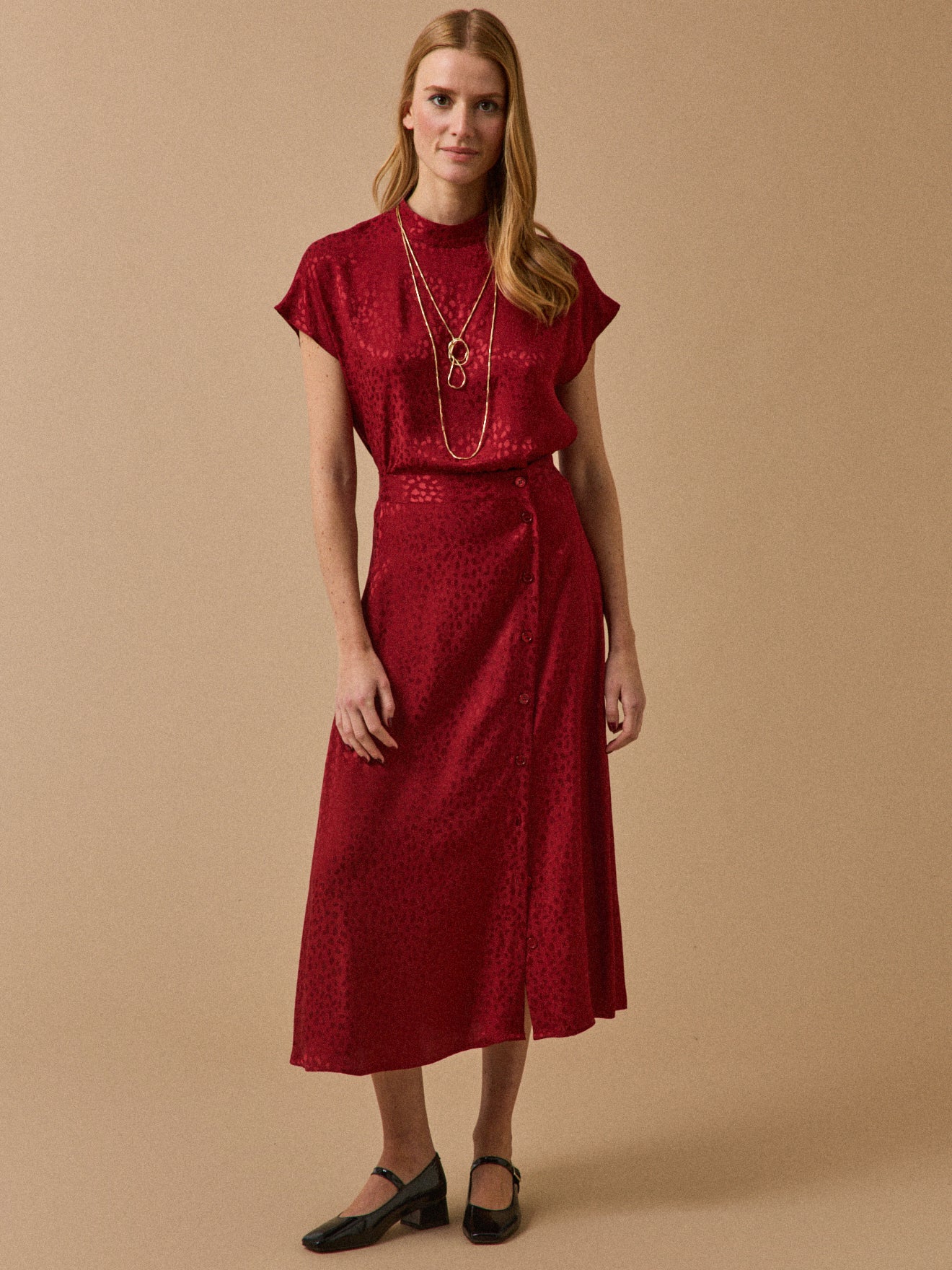 Top jacquard sans manches femme