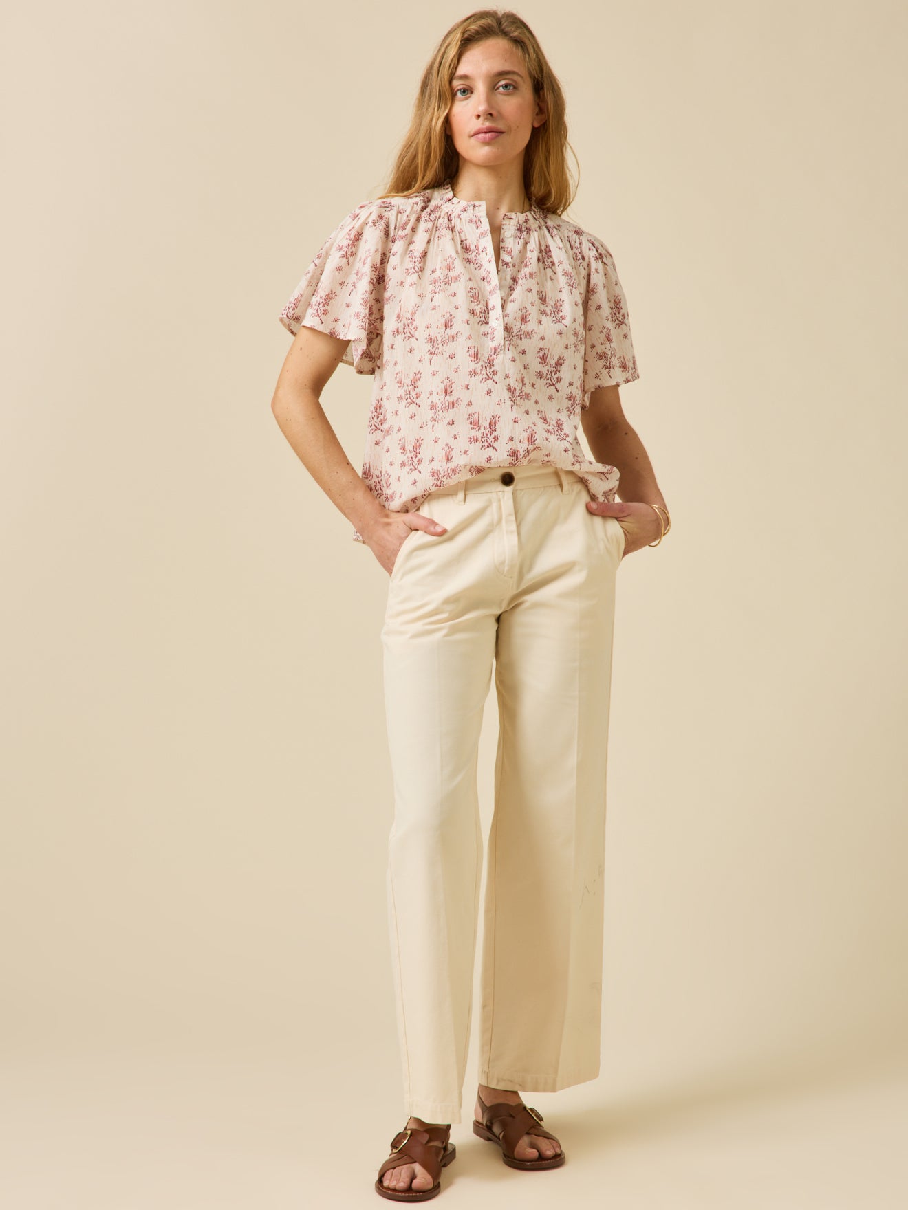 Women's Thelma print organic cotton blouse