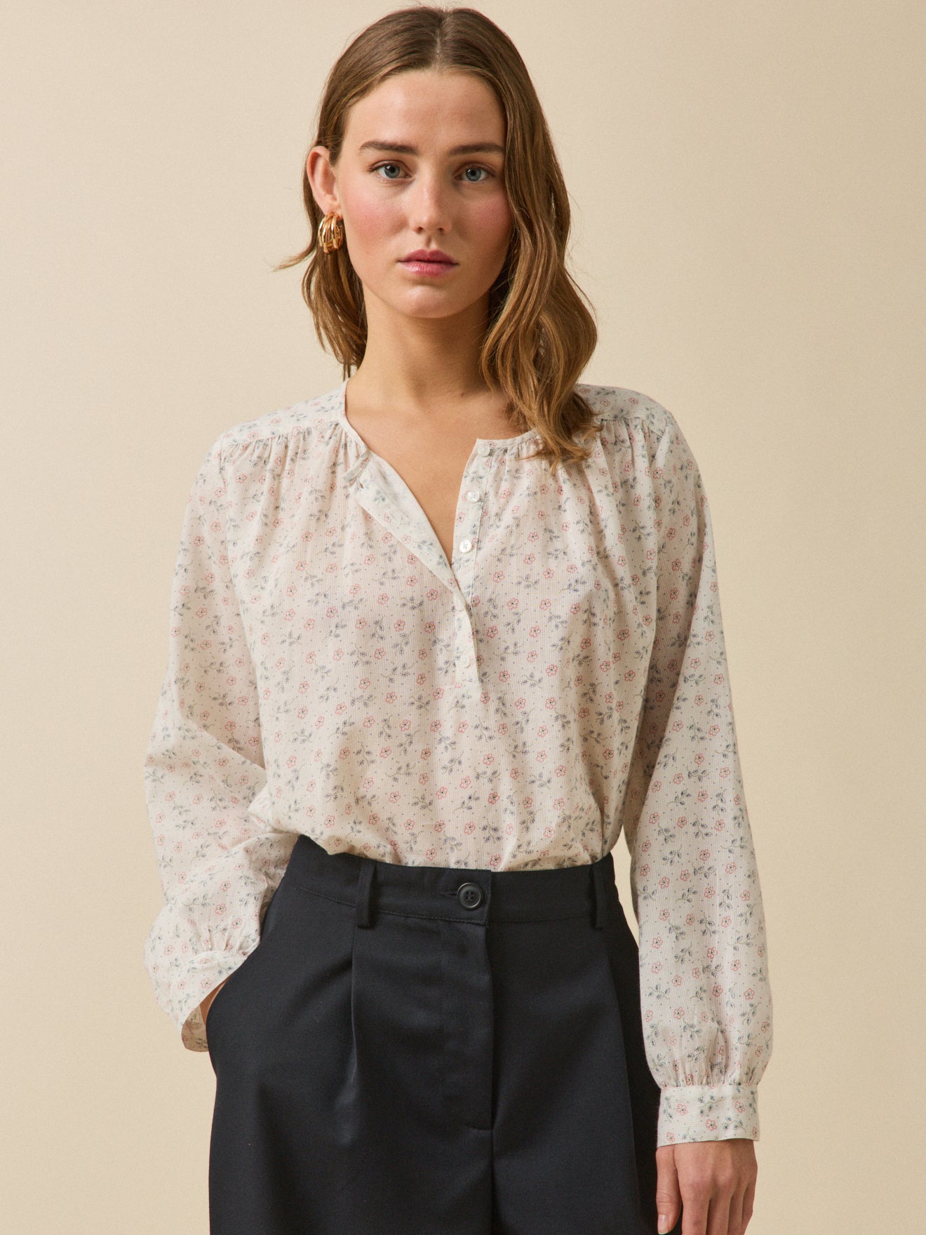 Women's Lily-print blouse