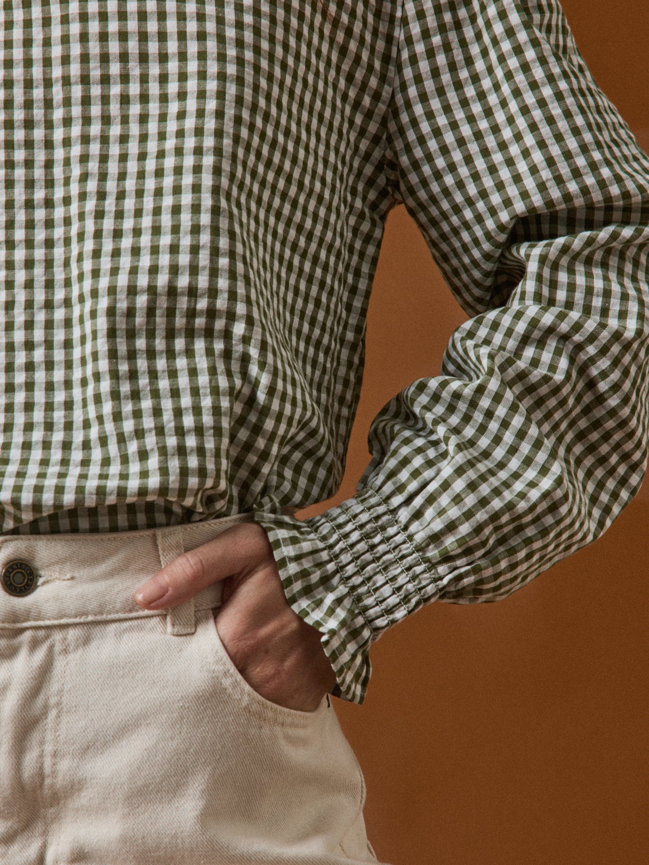 シャツ/ブラウス(長袖/七分) HOWDY.gingham check blouse(beige) KOEISTORE（コウエイストア） ブラウス レディース 春 夏 春夏 黒