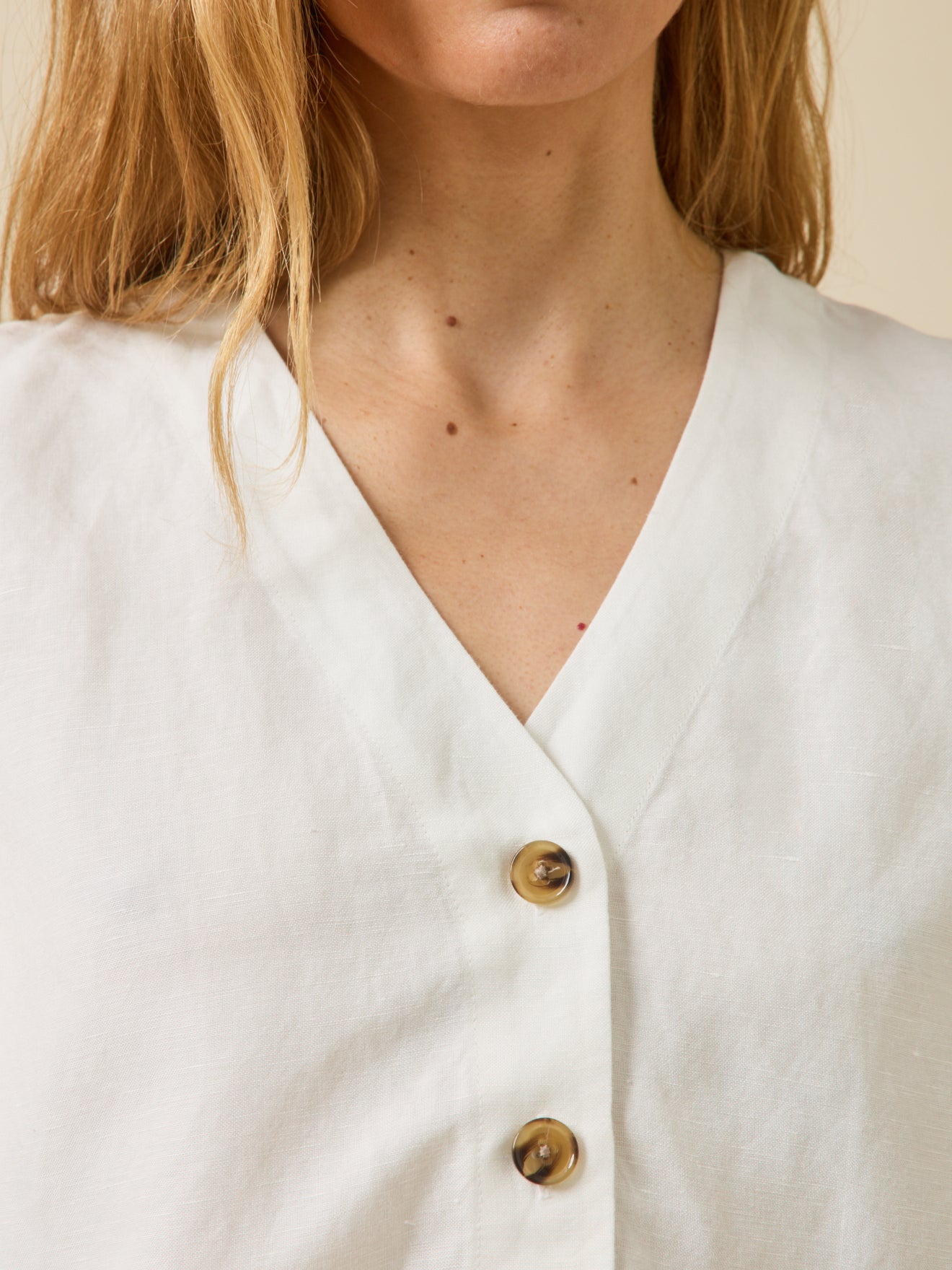 Top boutonné lin et viscose femme