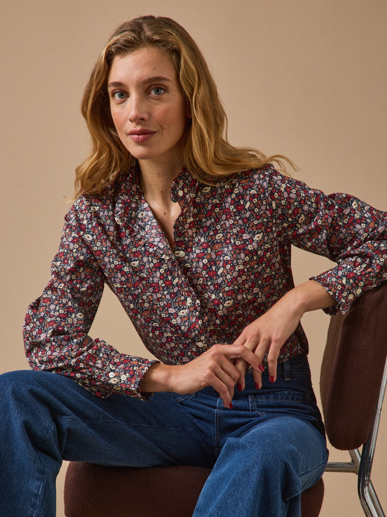 Women's blouse made with Liberty fabric - Emilie style