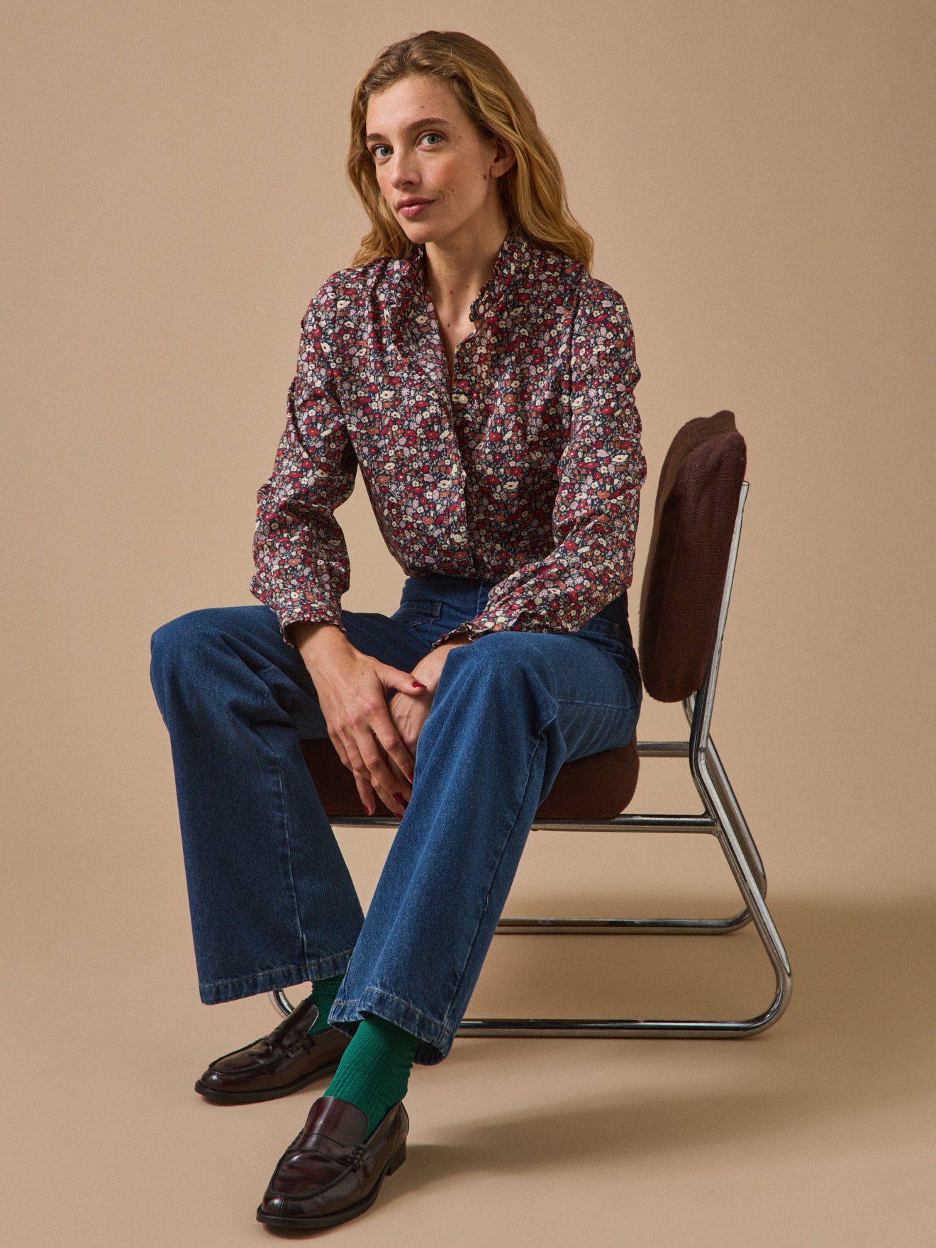 Women's blouse made with Liberty fabric - Emilie style