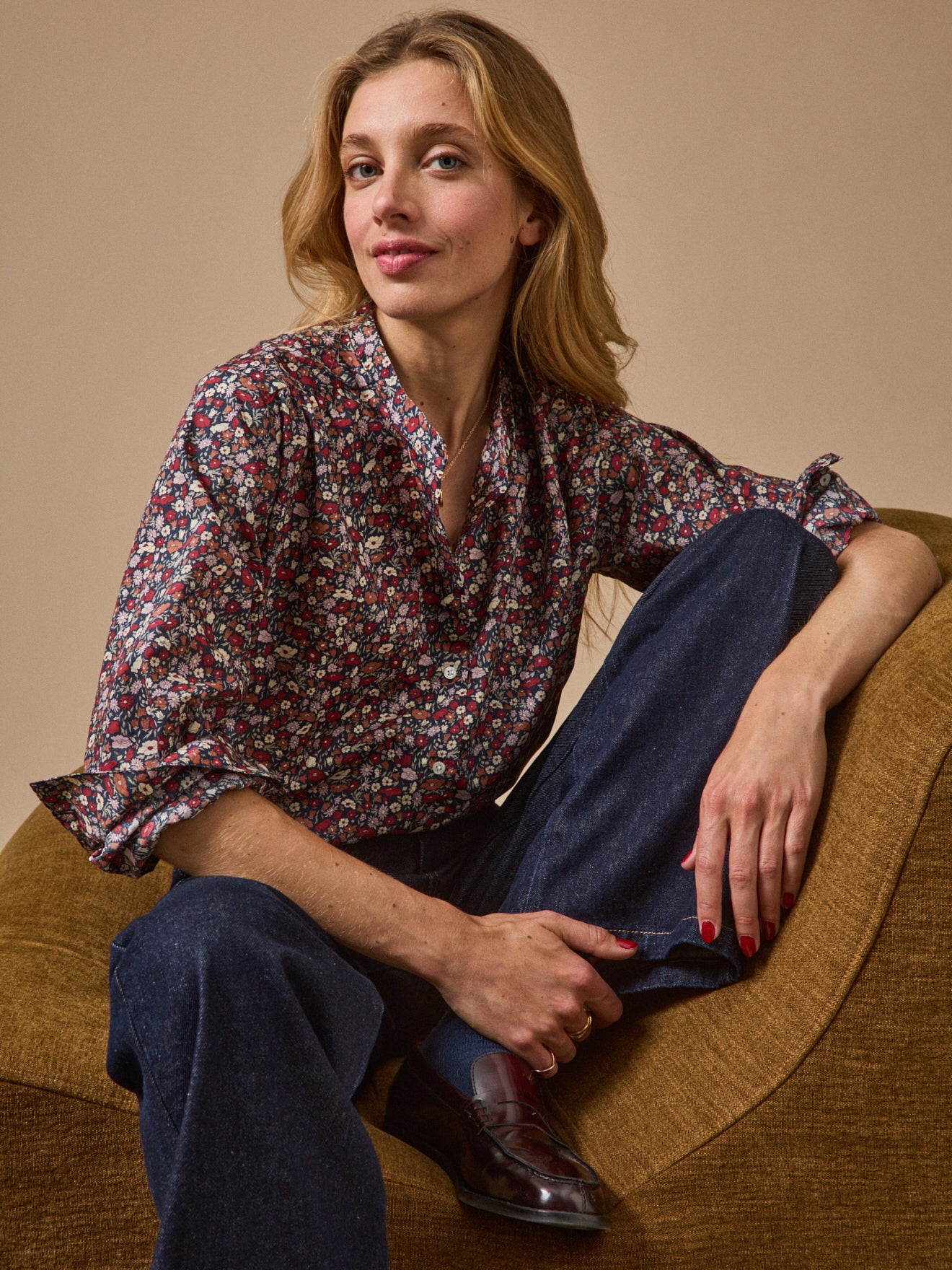 Women's Petal & Daisy motif blouse - Made with Liberty fabric
