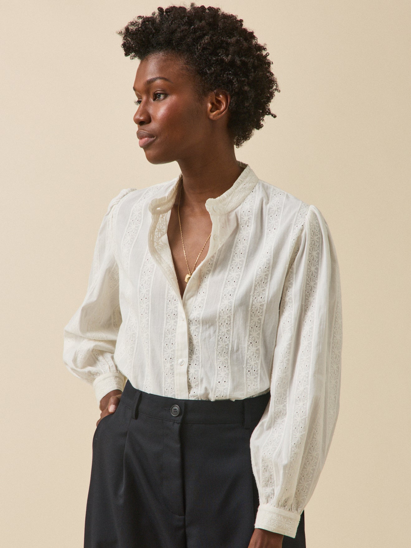 Women's organic cotton heirloom blouse