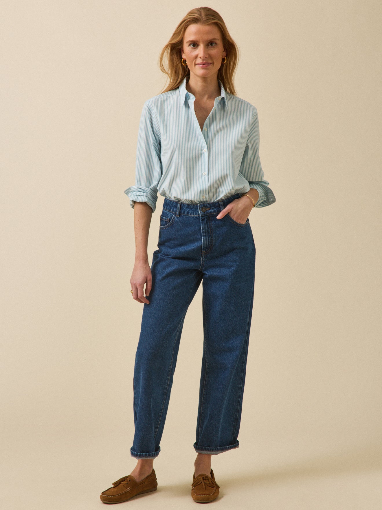 Women's striped organic cotton shirt