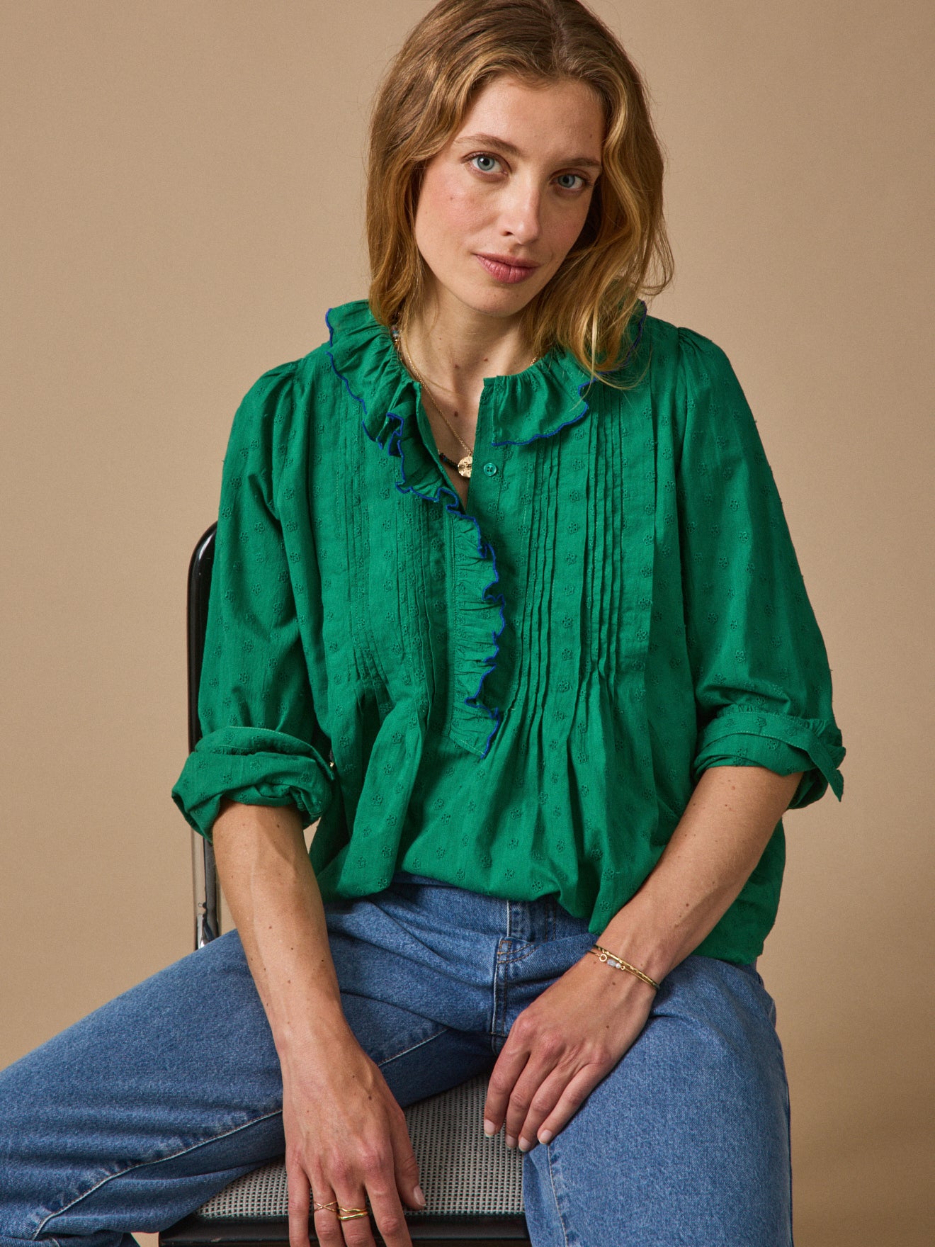 Women's broderie anglaise blouse
