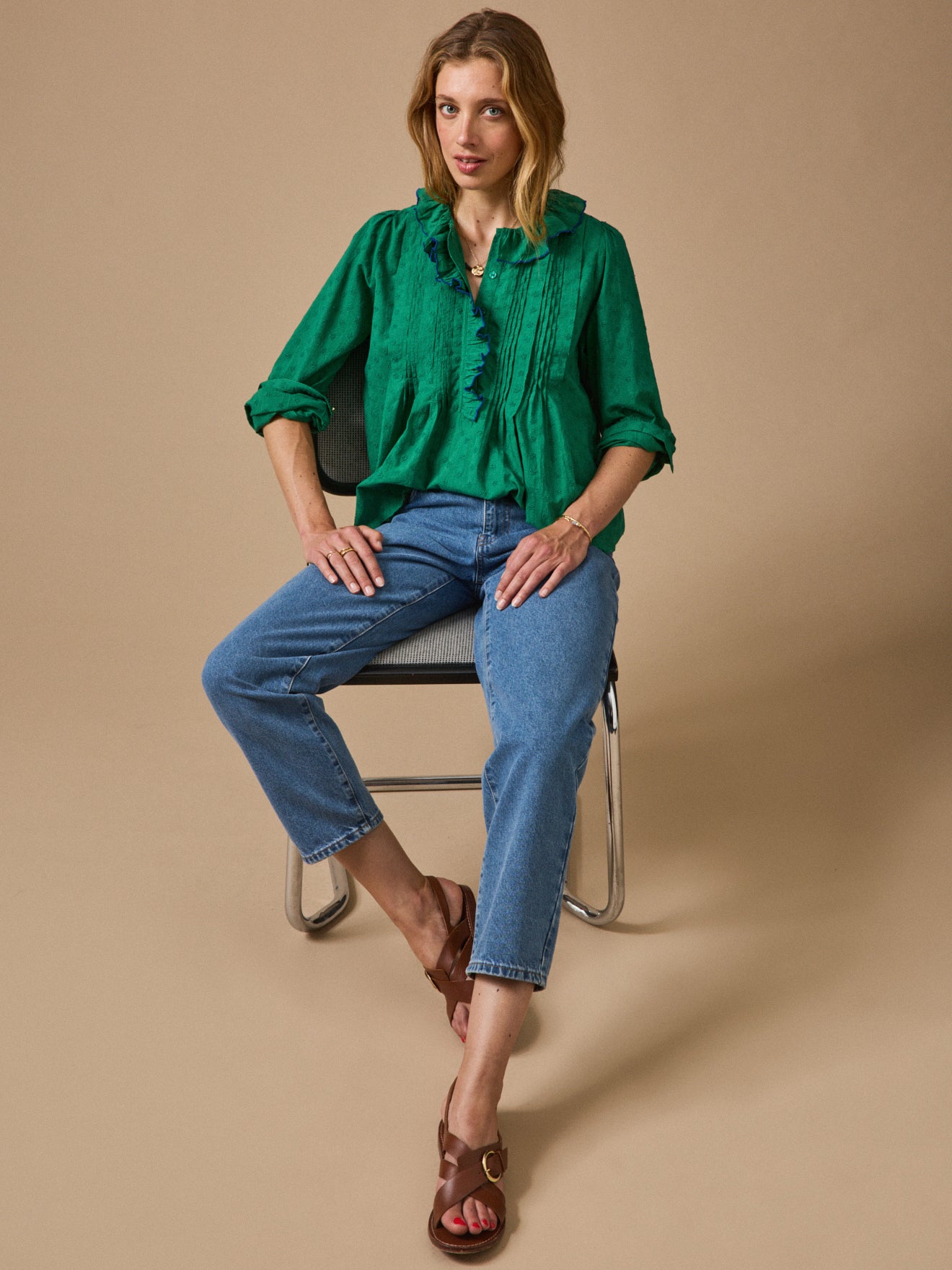 Women's broderie anglaise blouse