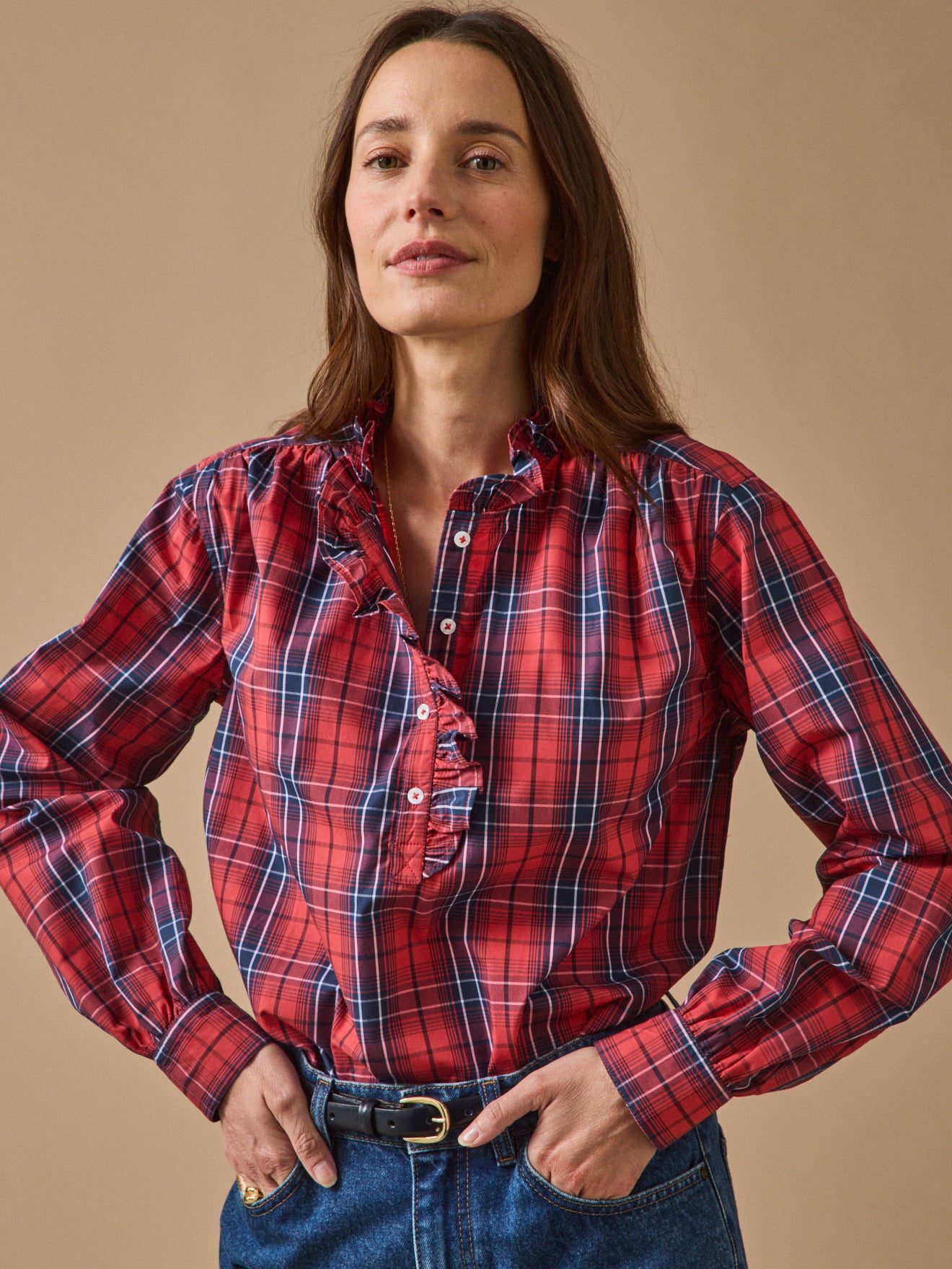Women's checked blouse - Noemie style