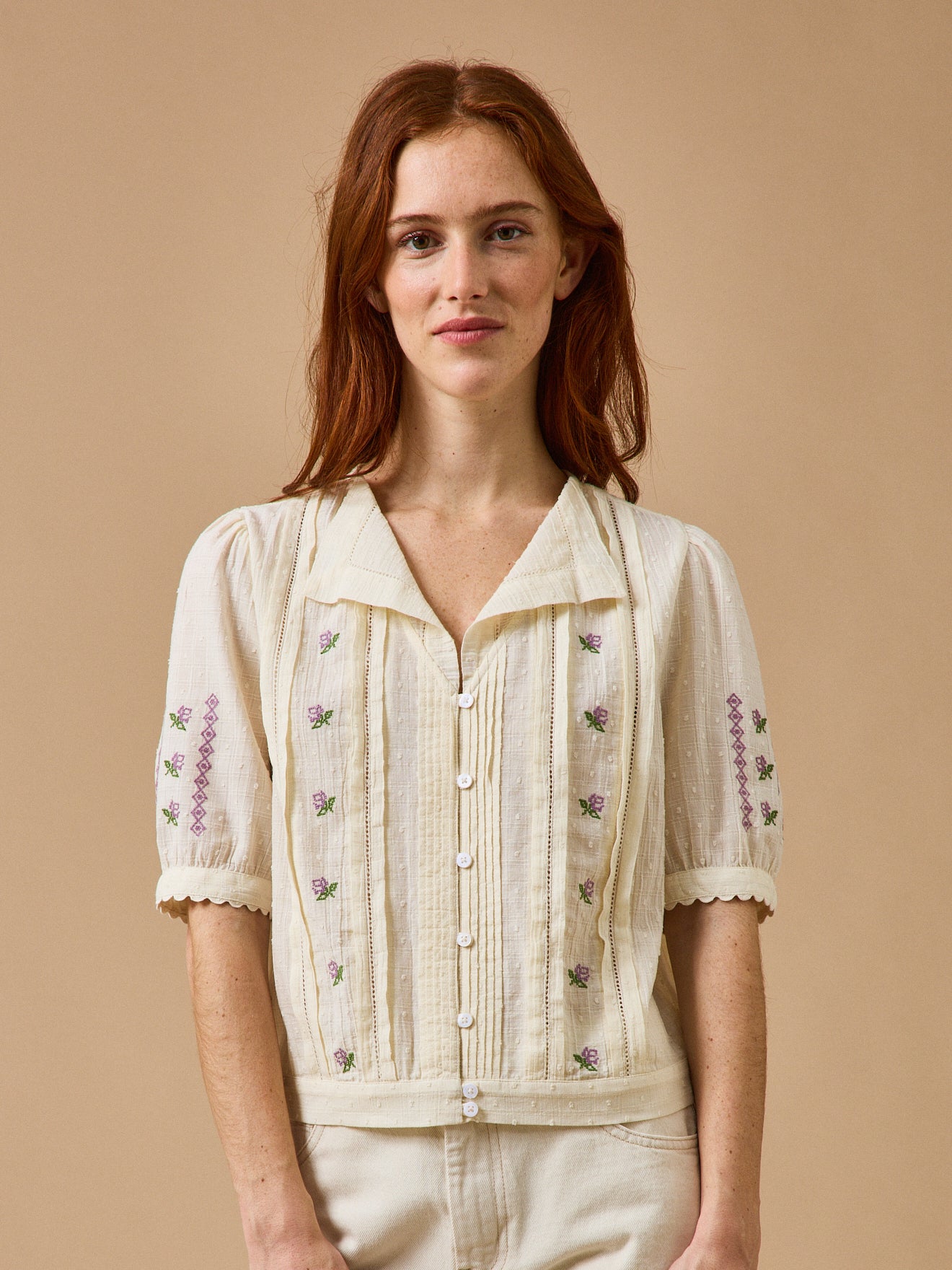 Women's embroidered blouse - Cyrillus x Emile & Ida