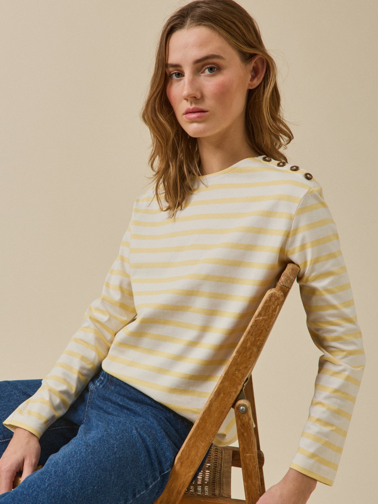 Women's sailor-stripe organic cotton T-shirt