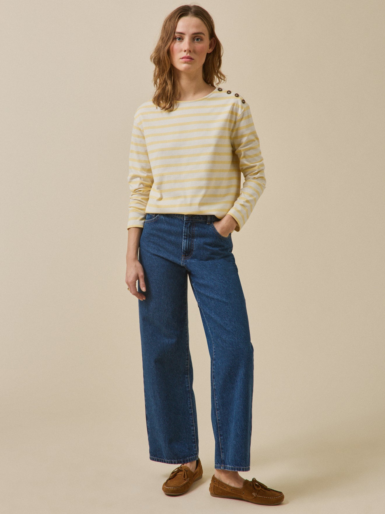 Women's sailor-stripe organic cotton T-shirt