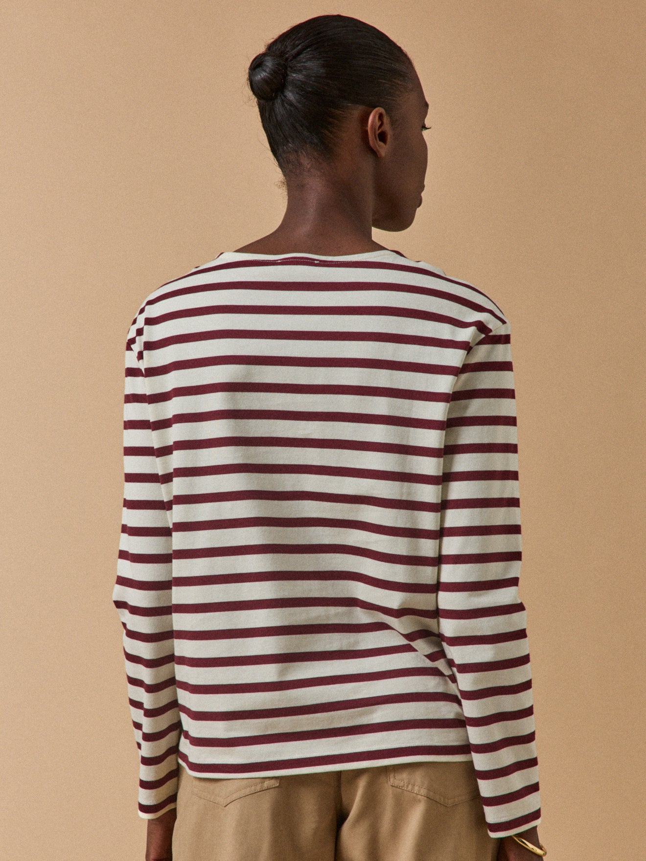 Women's sailor-stripe organic cotton T-shirt