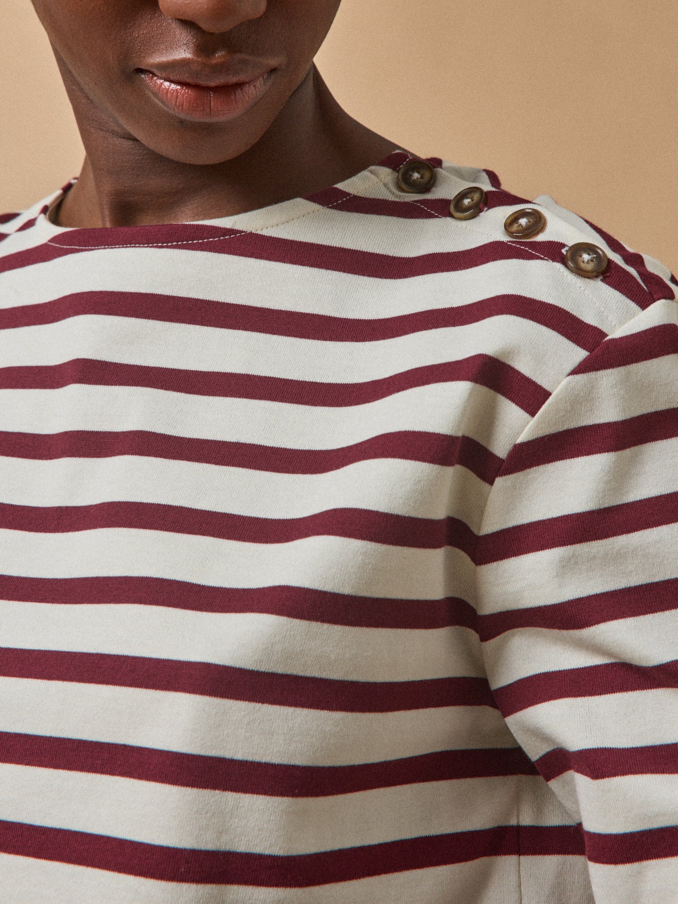 Women's sailor-stripe organic cotton T-shirt