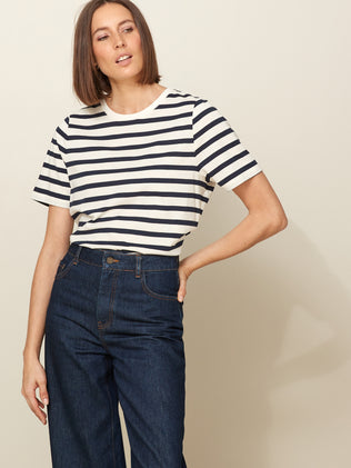 Women's sailor-stripe organic cotton T-shirt