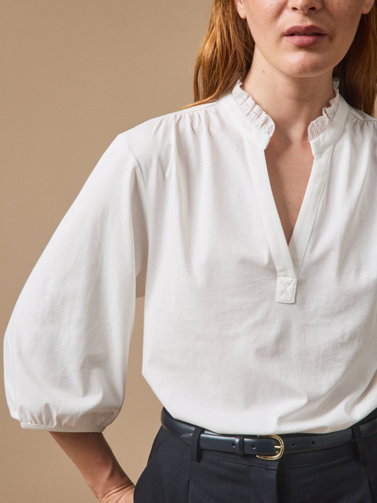 Women's organic cotton T-shirt-styled blouse