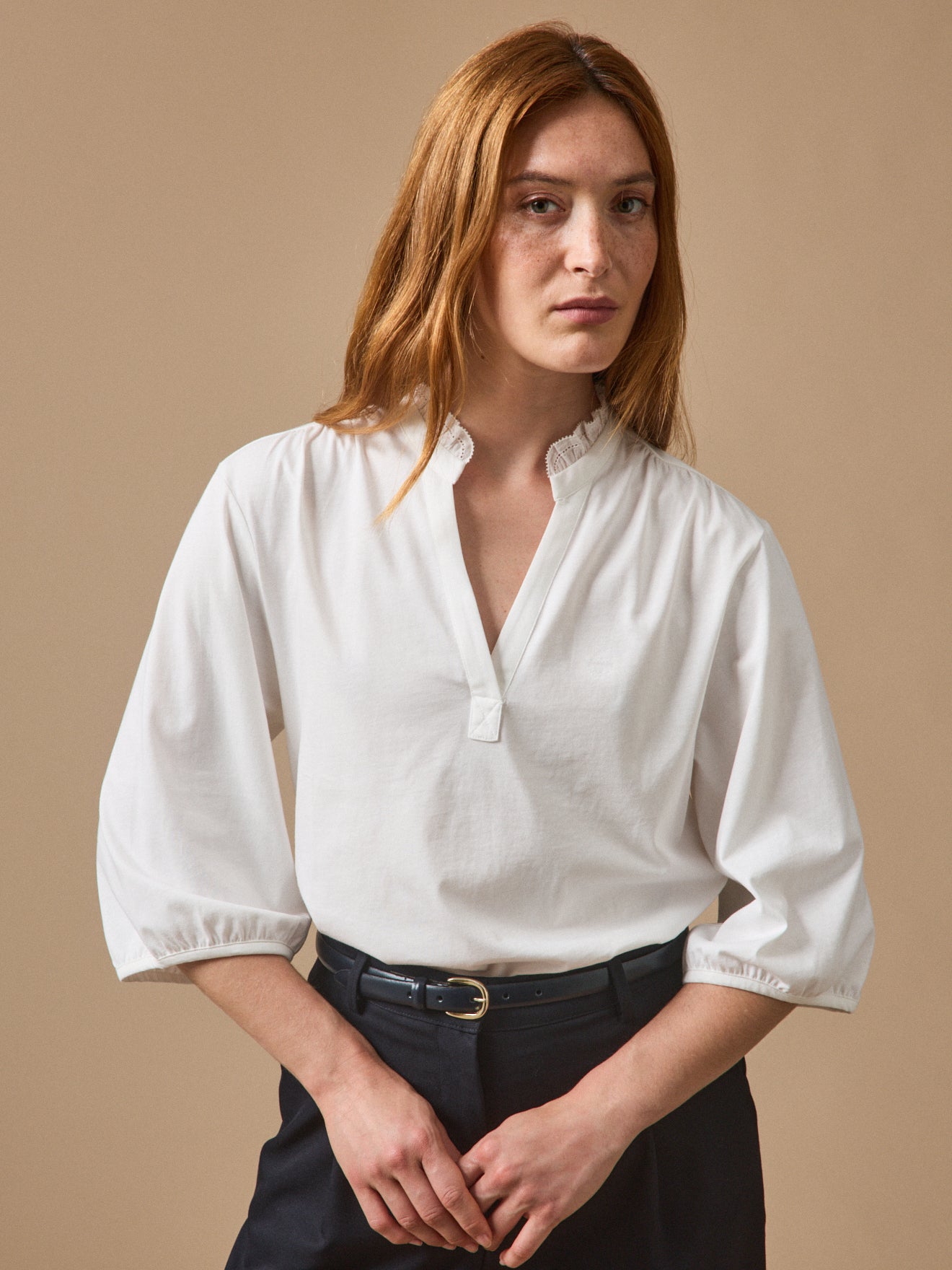 Women's organic cotton T-shirt-styled blouse