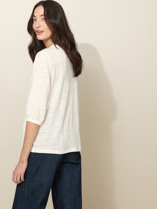 Women's linen and lace T-shirt