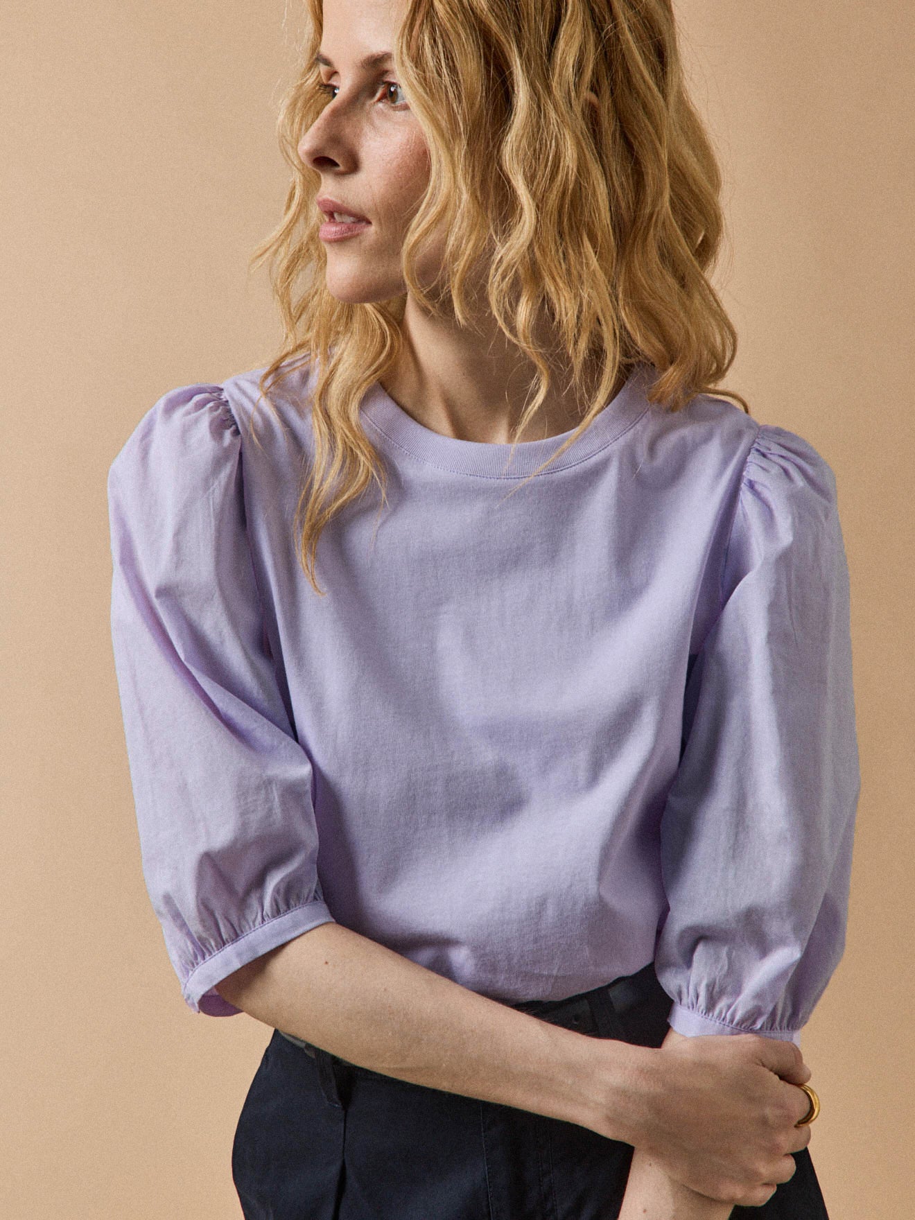 T-shirt bi-matière femme