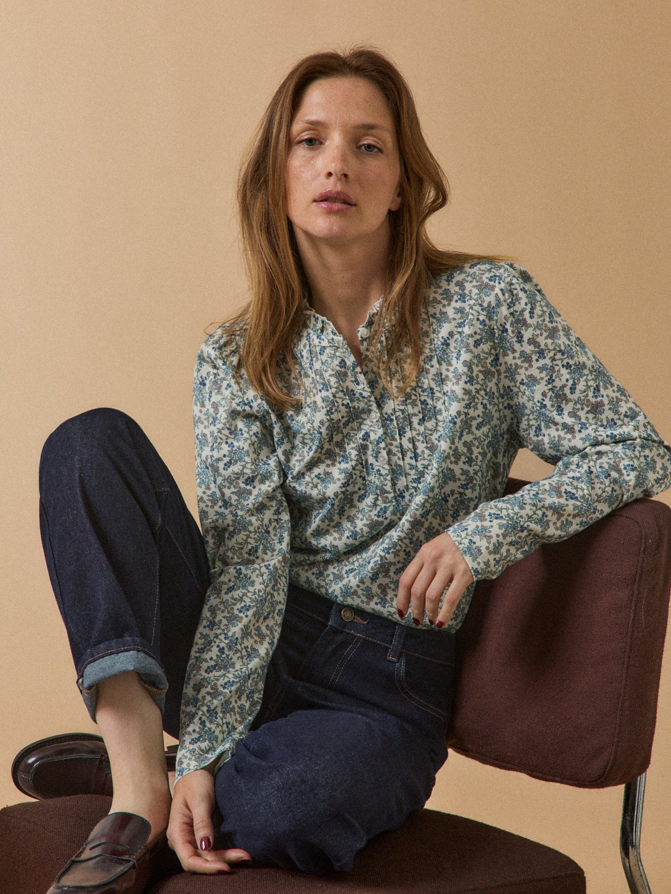 T-shirt col volanté femme modal et coton biologique