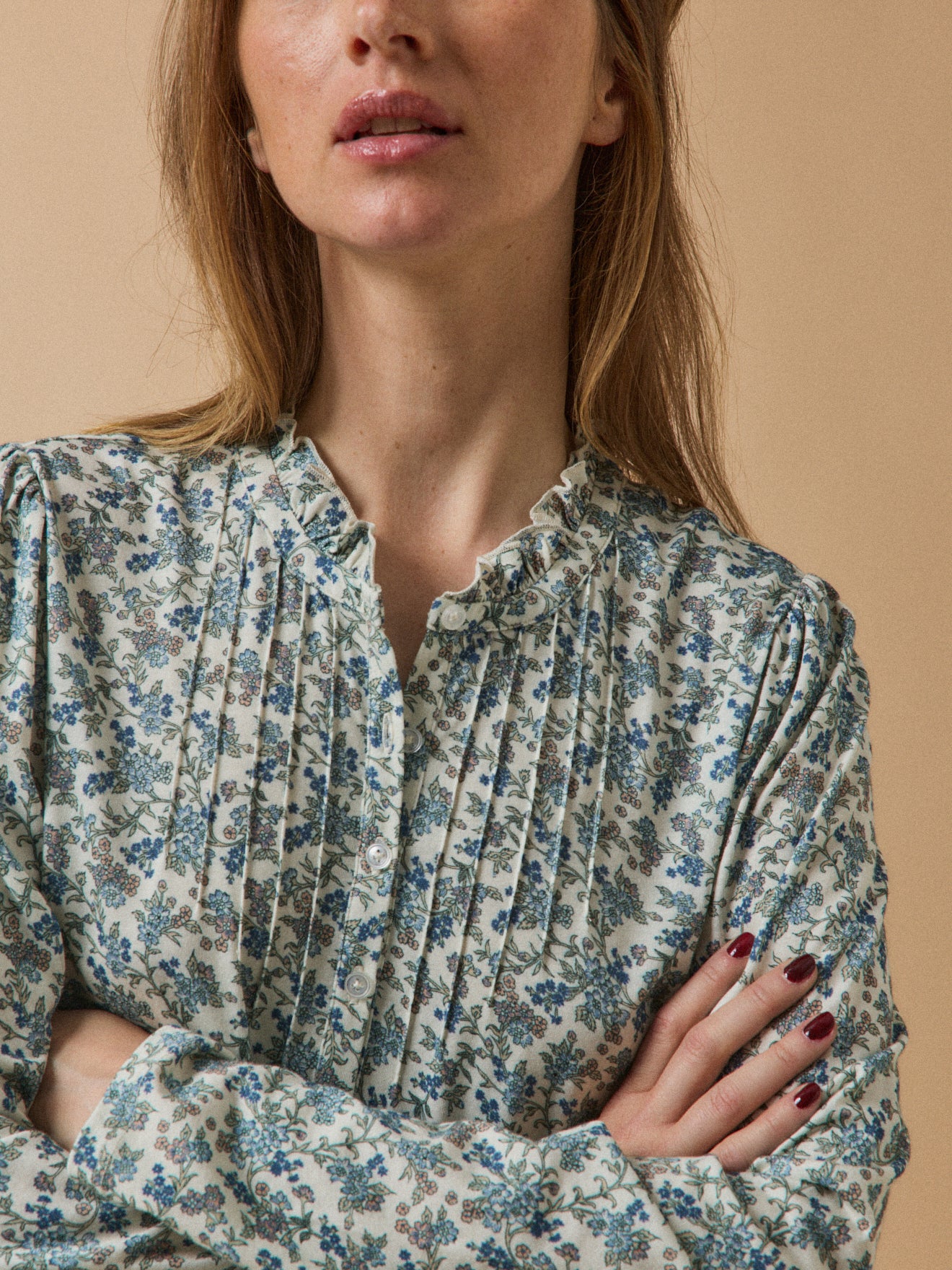 T-shirt col volanté femme modal et coton biologique