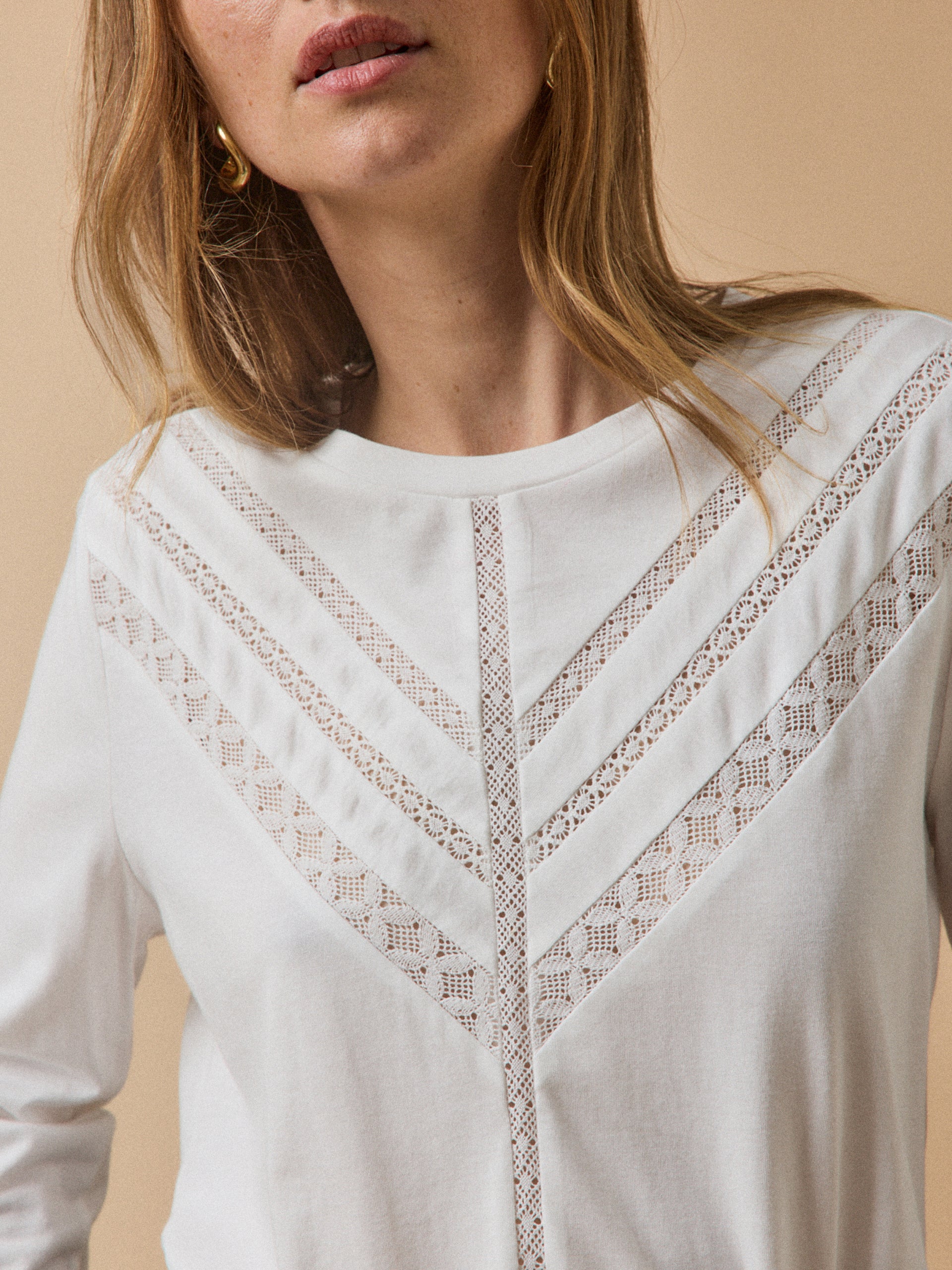 T-shirt dentelle femme modal et coton biologique