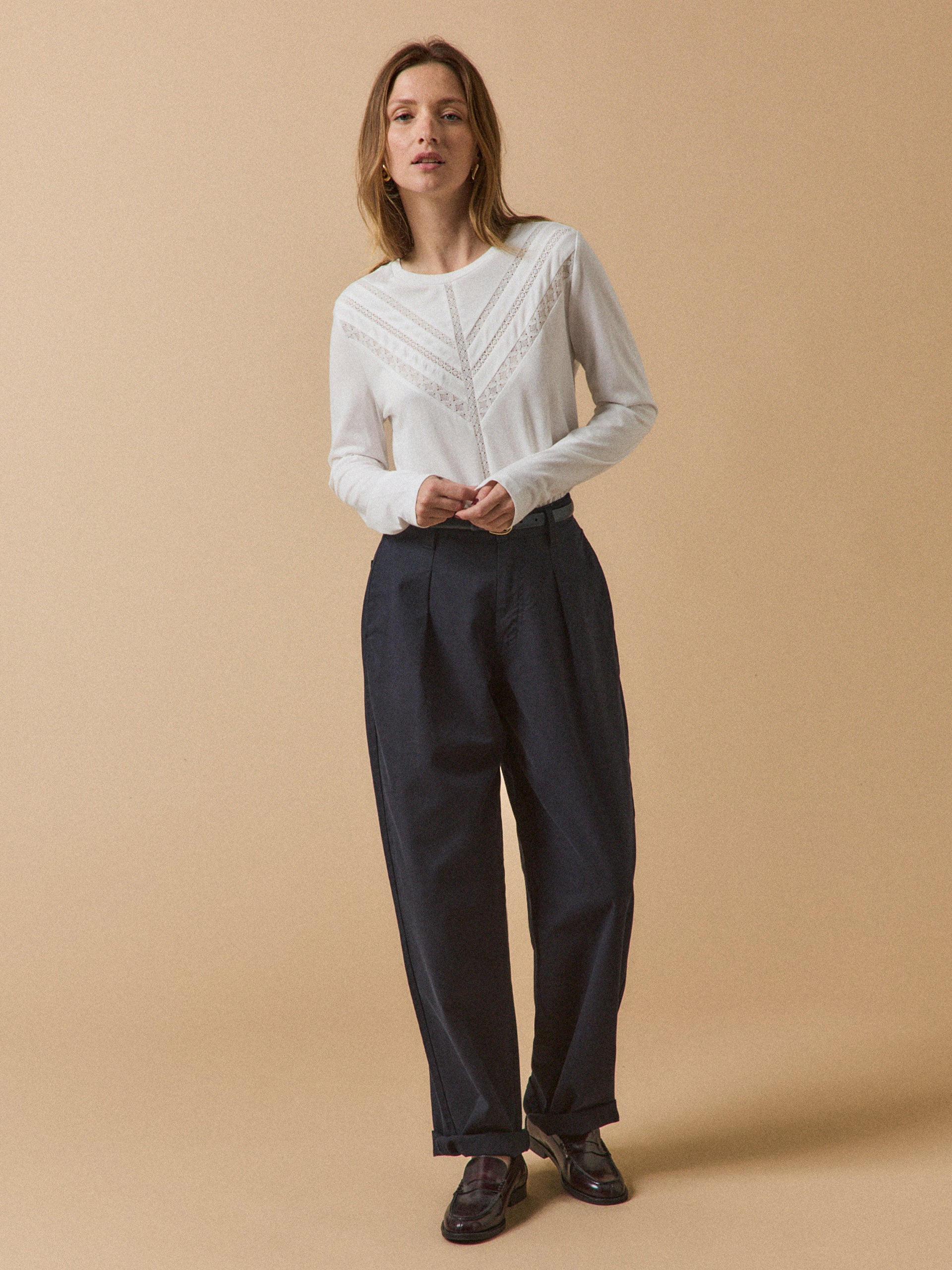 T-shirt dentelle femme modal et coton biologique