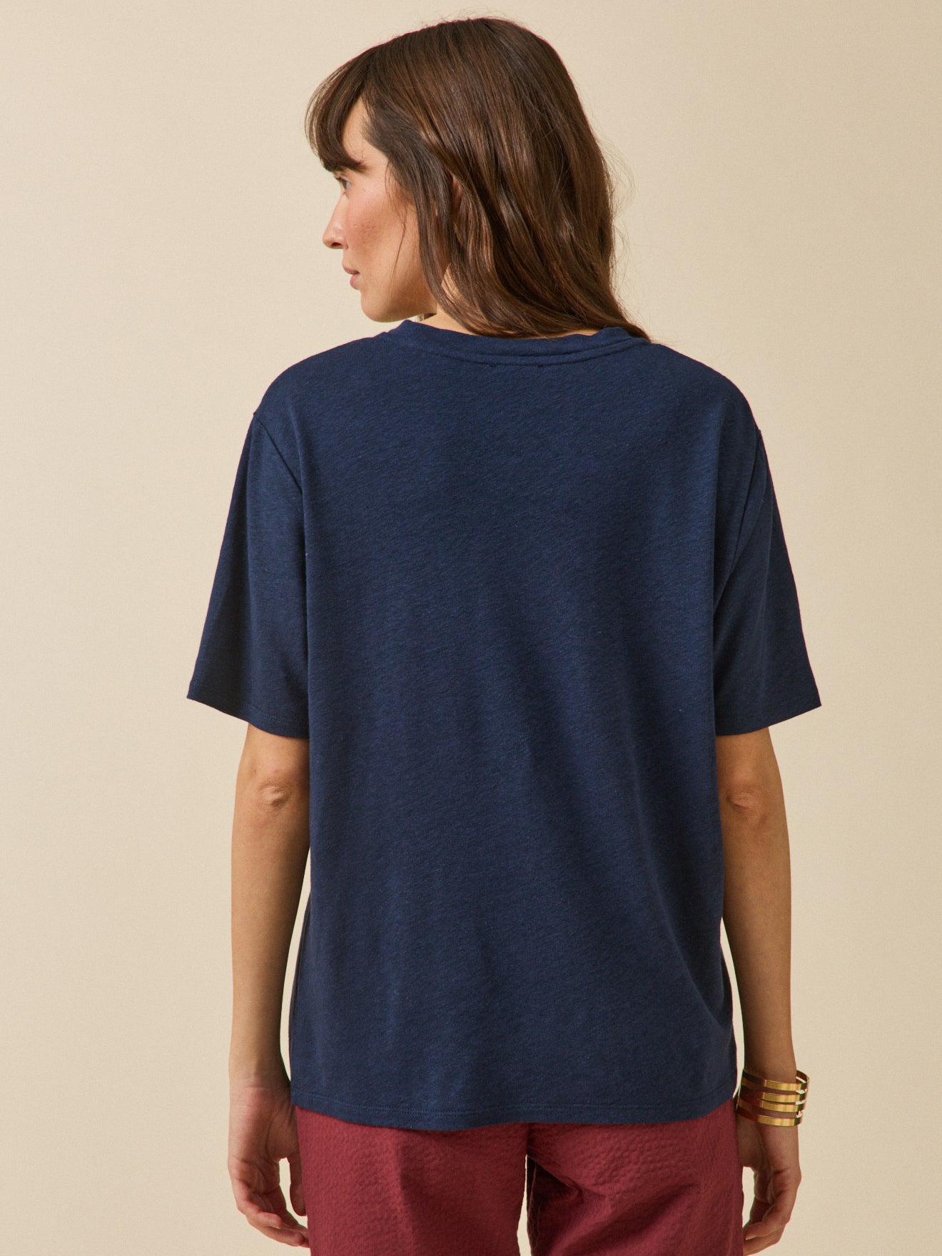 Women's linen and viscose T-shirt