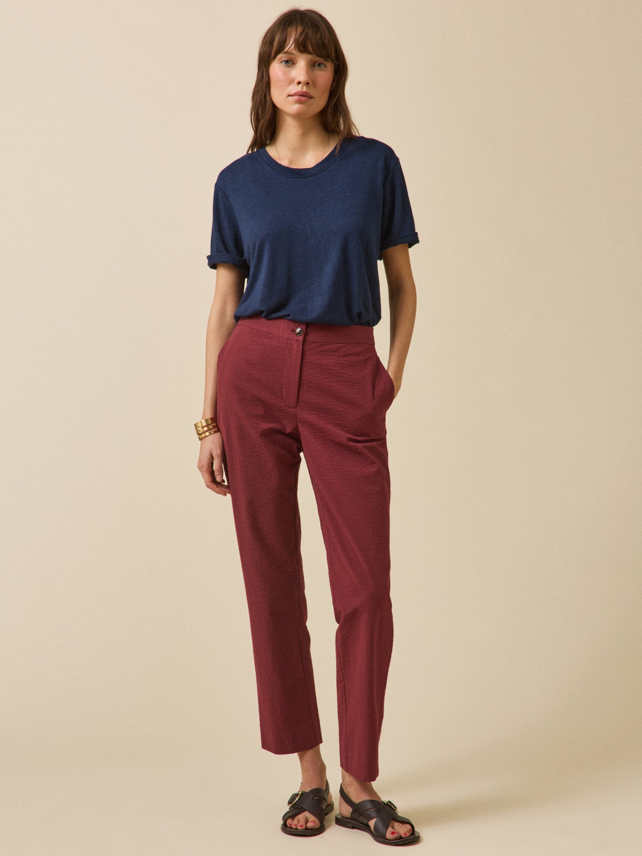 Women's linen and viscose T-shirt