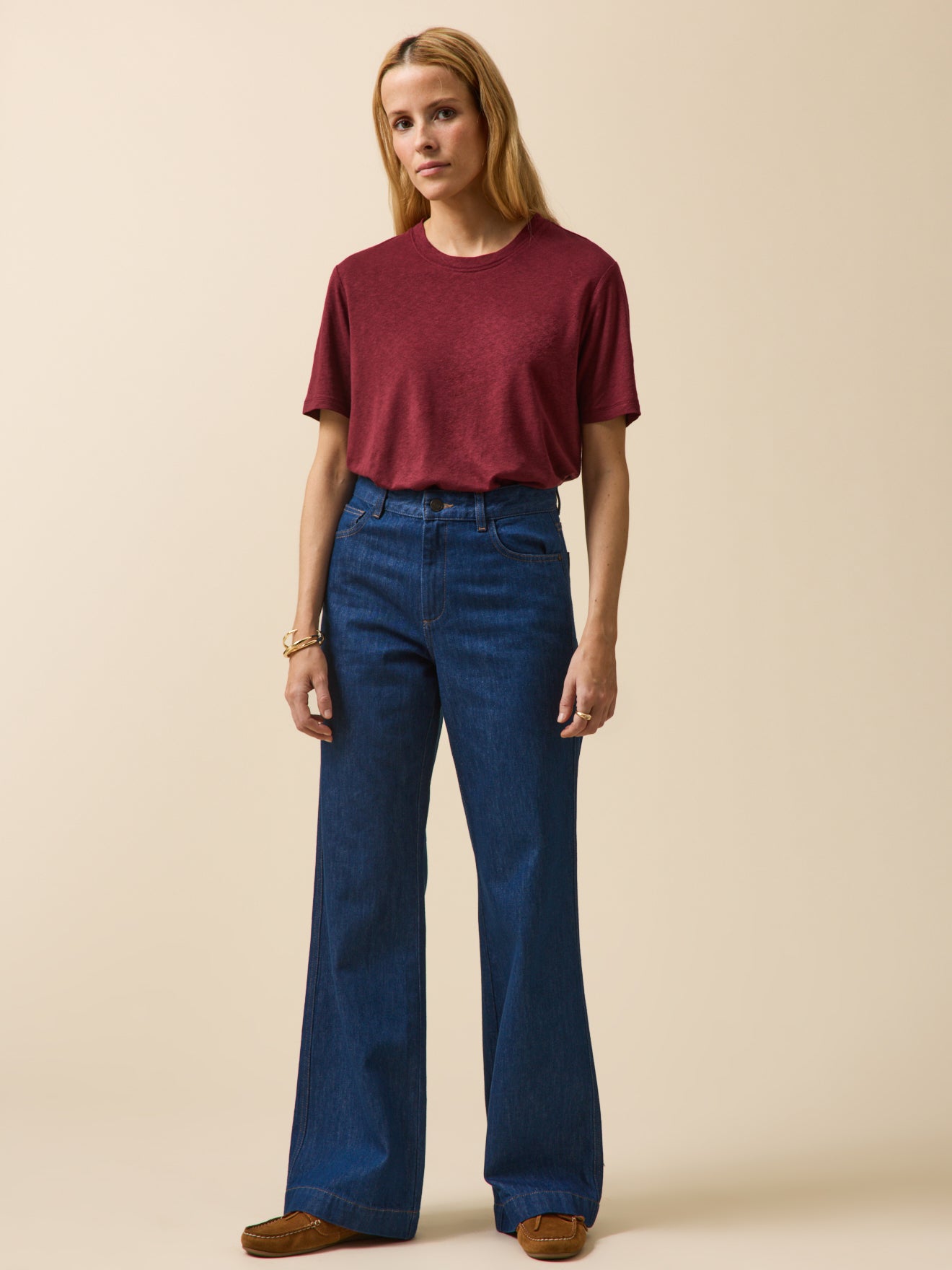 T-shirt lin et viscose femme