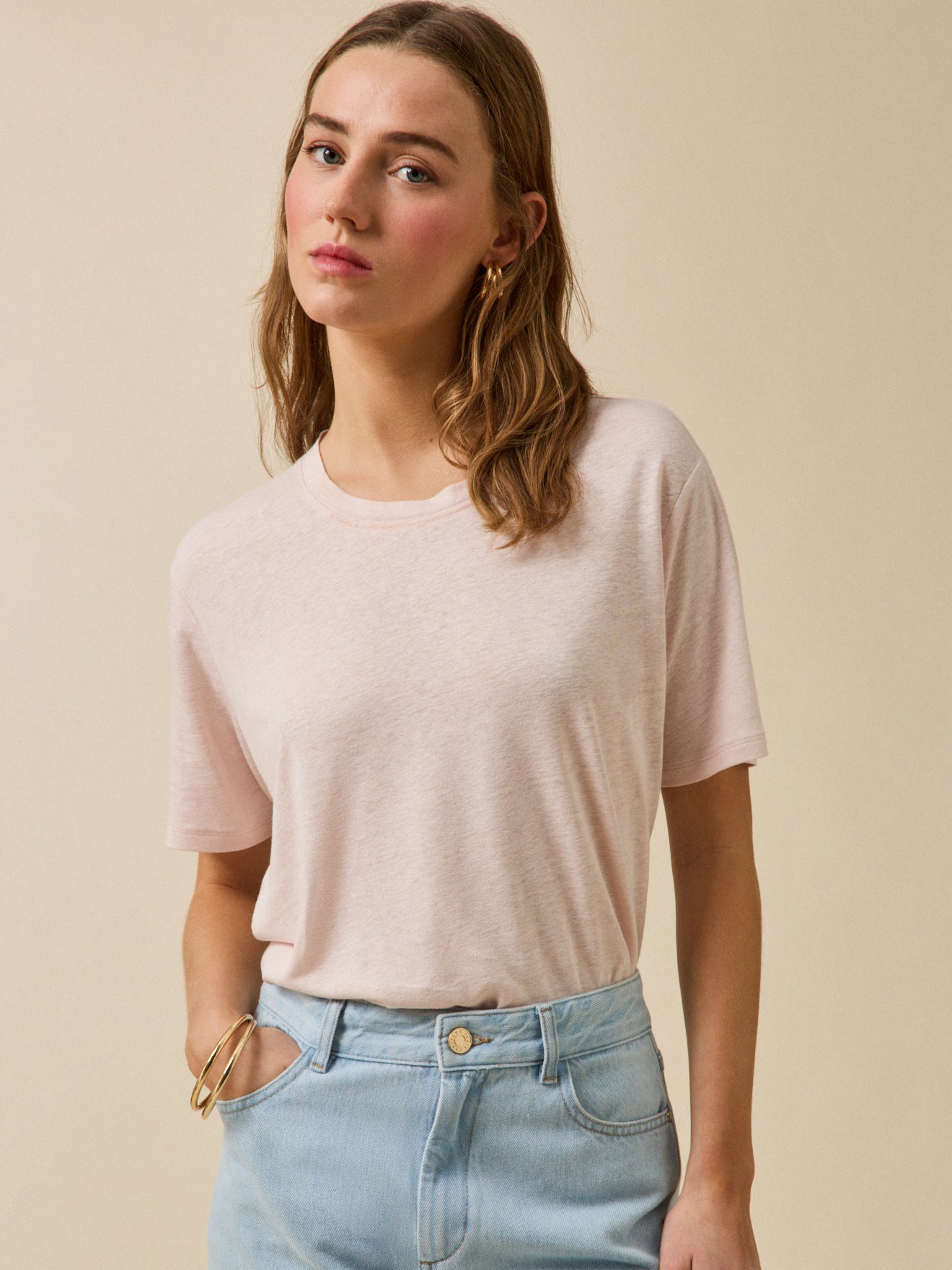 Women's linen and viscose T-shirt