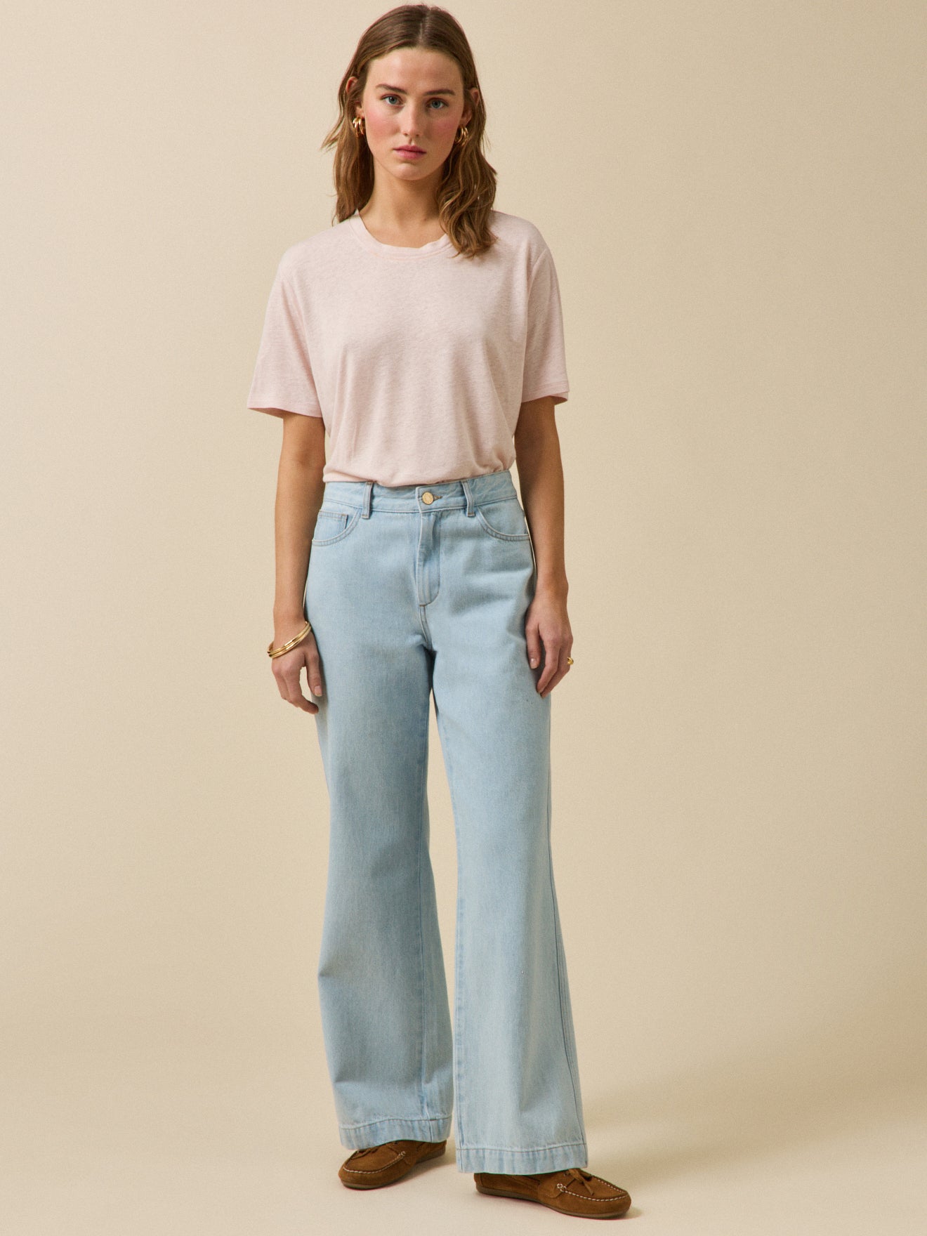 Women's linen and viscose T-shirt